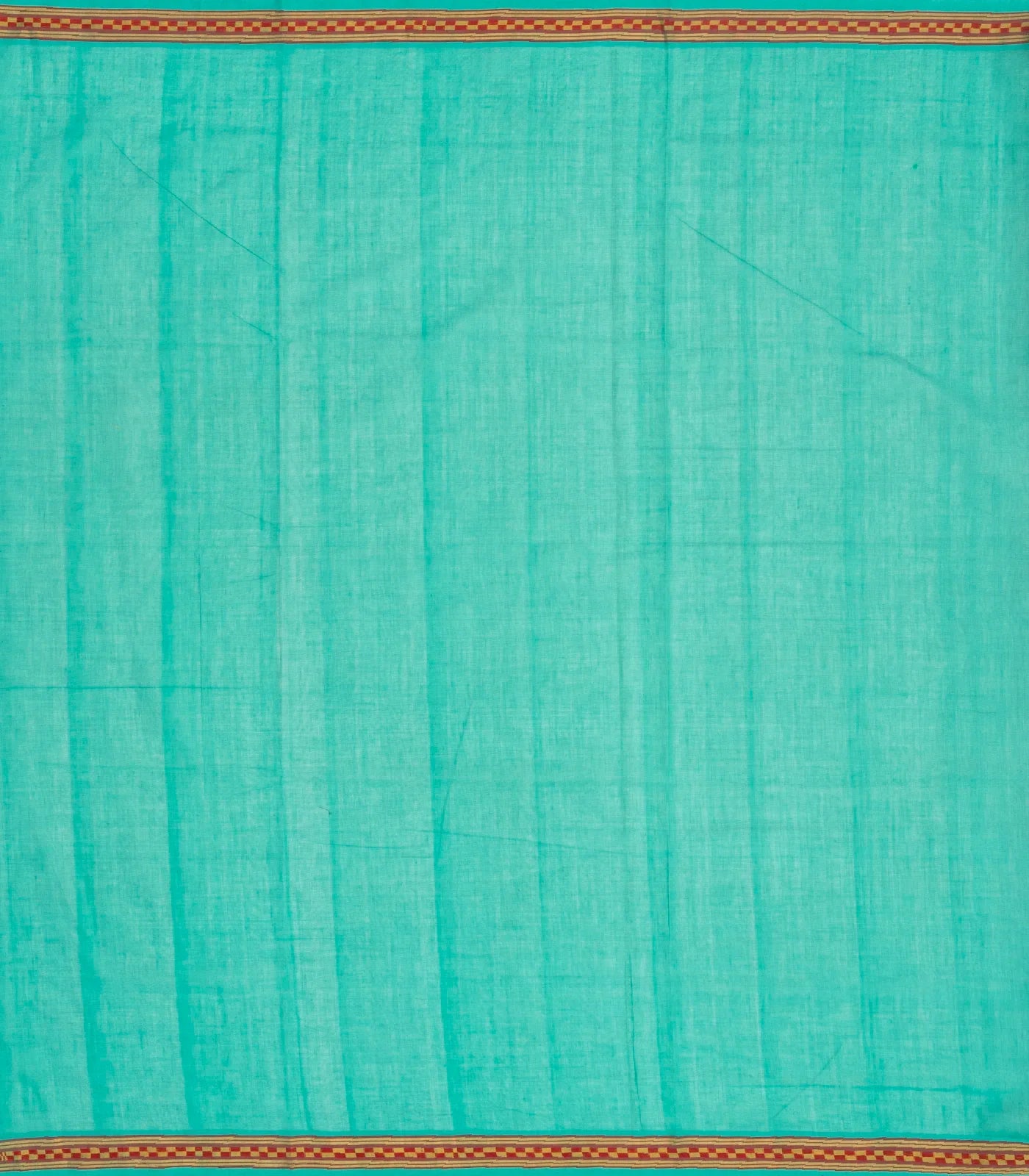 RmKV Turquoise Handloom Venkatagiri Cotton Saree With Checked Border - view 4
