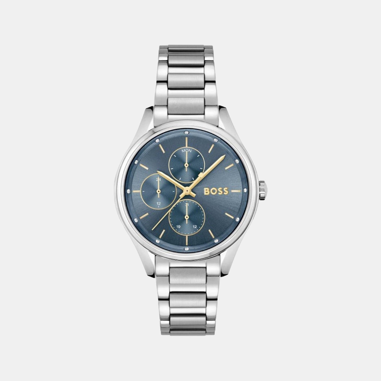 Boss Grand Course Women Quartz Blue Dial Analog Stainless Steel Watch 1502583
