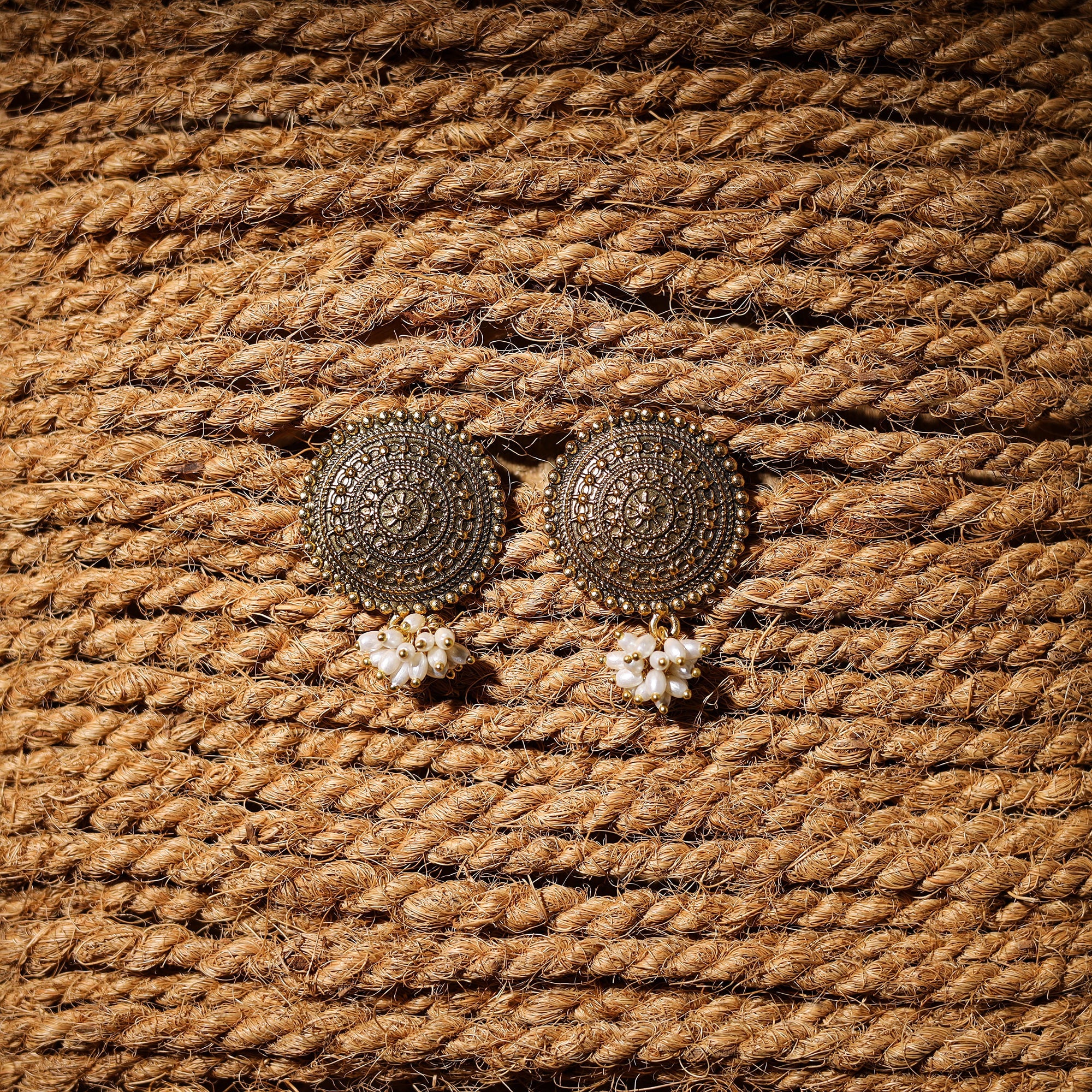 JALPARI Anaya Handcrafted Golden GS Pearl Earrings