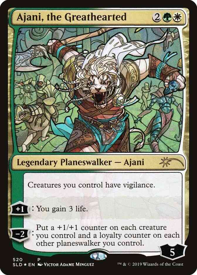 Ajani the greathearted – Magic Ajani, the Greathearted [0520] [Stained Glass] [Secret Lair Drop] [Foil]