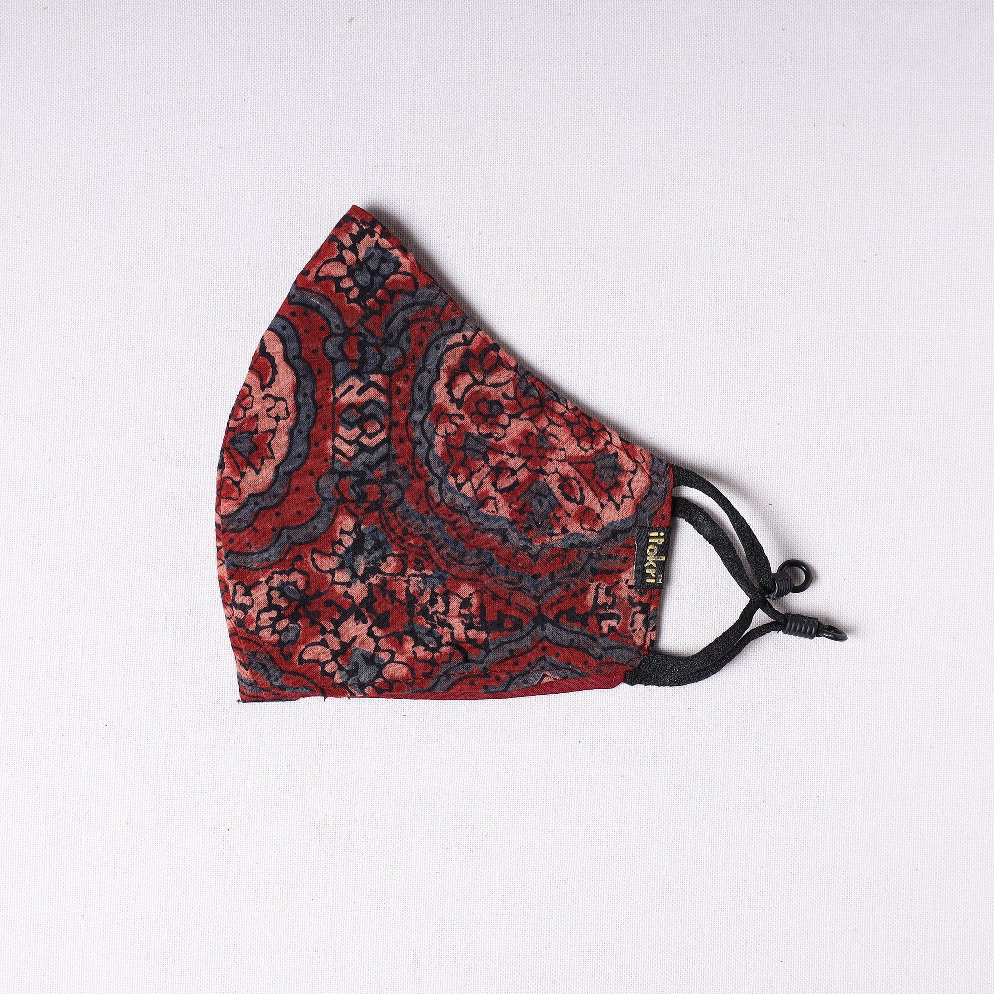 JALPARI Ajrakh Block Printed Cotton 3 Layer Snug Fit Face Cover