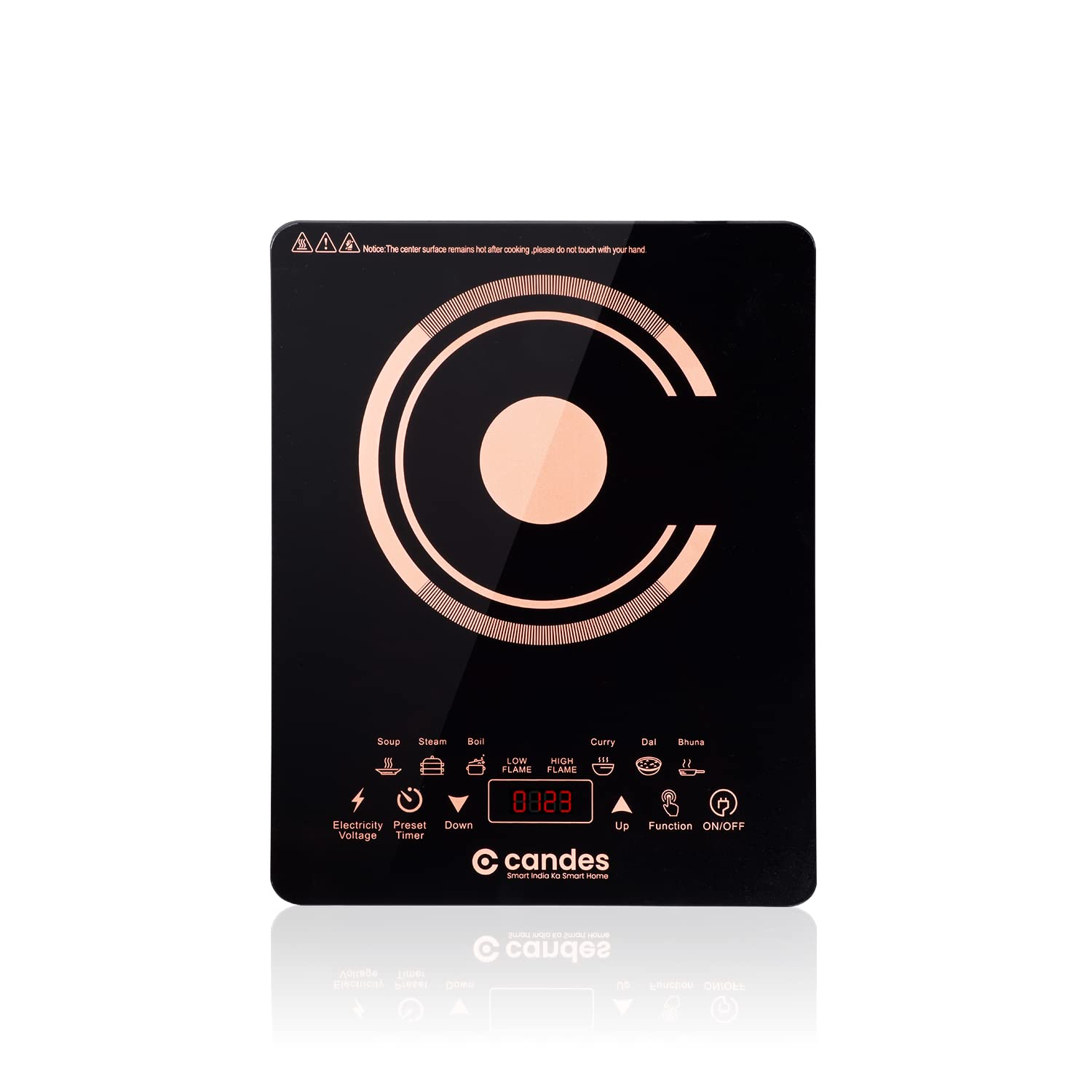 Candes-store Glass Electric Induction Cooktop ICT-2200-TP with Touch (Black) (B2B)