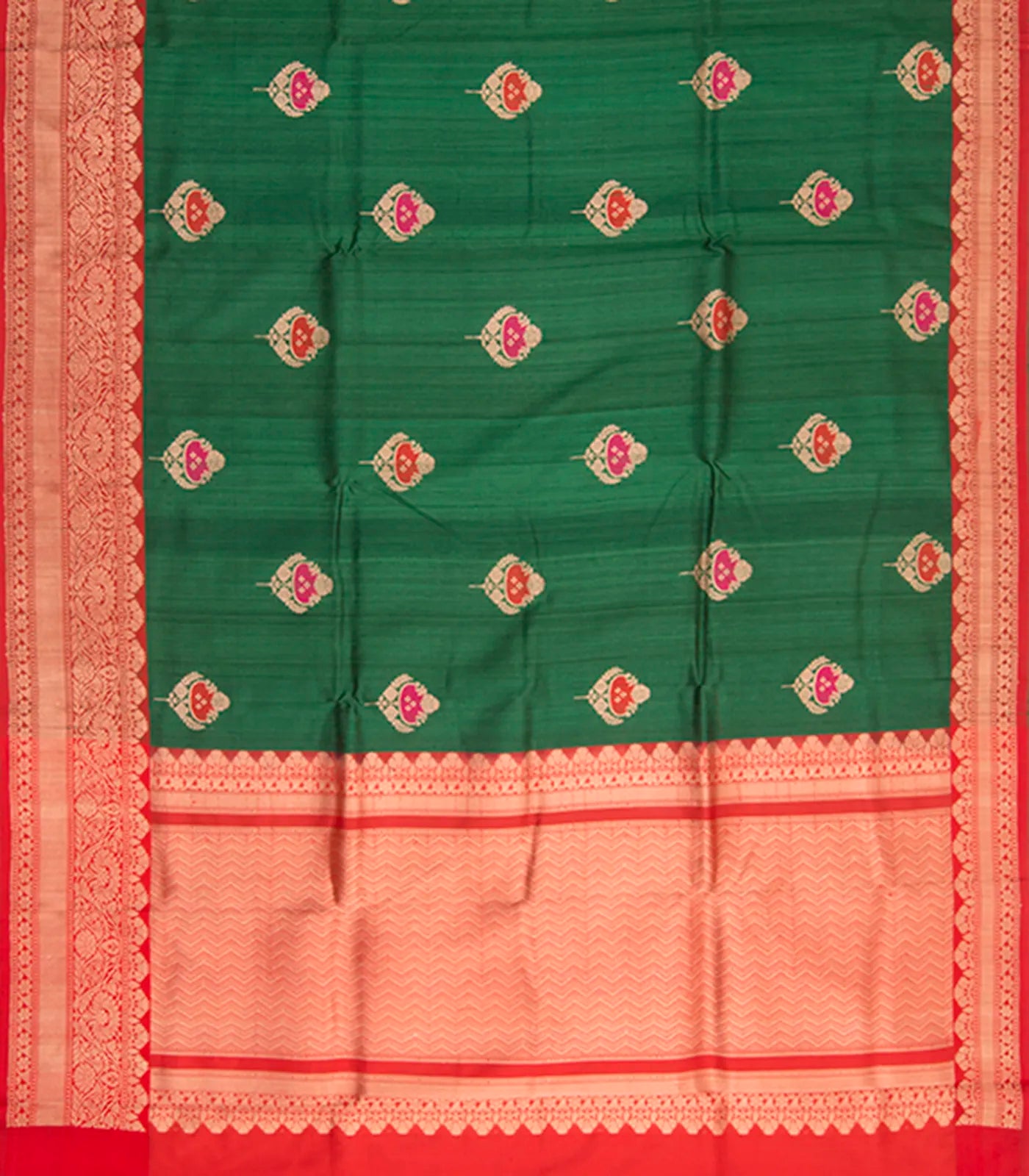 RmKV Dark-Green Handwoven Banarasi Silk Saree - view 2