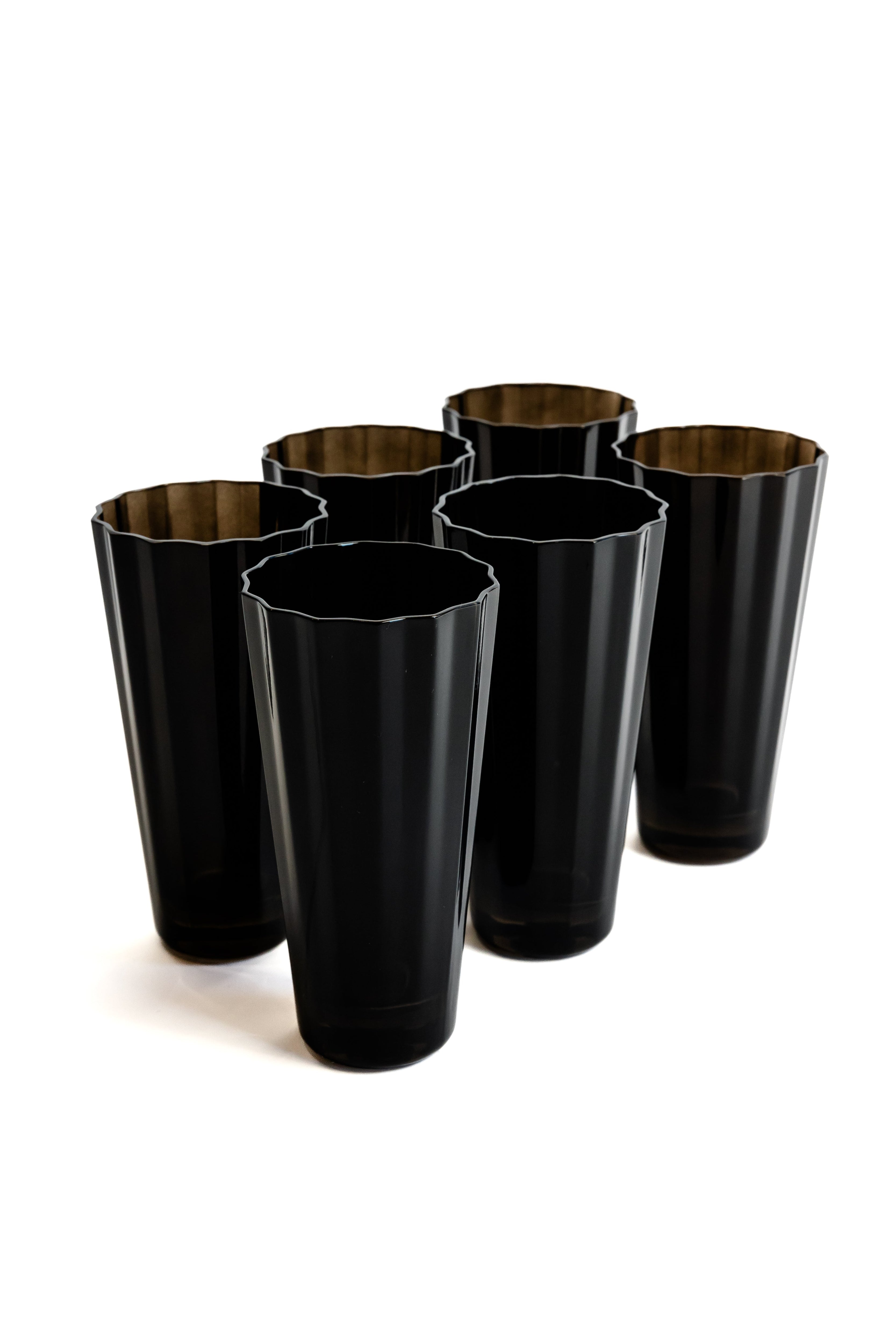 Estelle Colored Glass Estelle Colored Sunday High Balls - Set of 6 {Black} - view 6