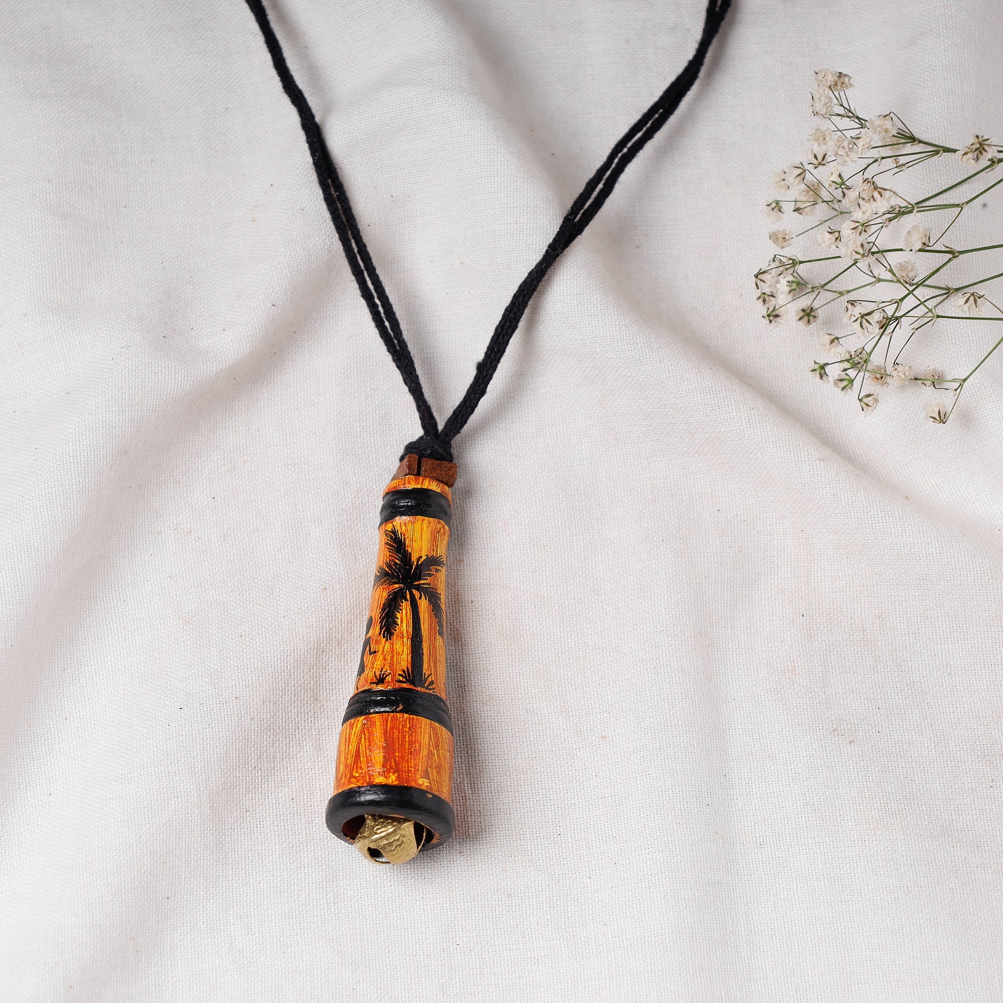 KHUSHBASH - HAPPY LOOM OF EAST Bishnupur Handpainted Terracotta Necklace - view 2