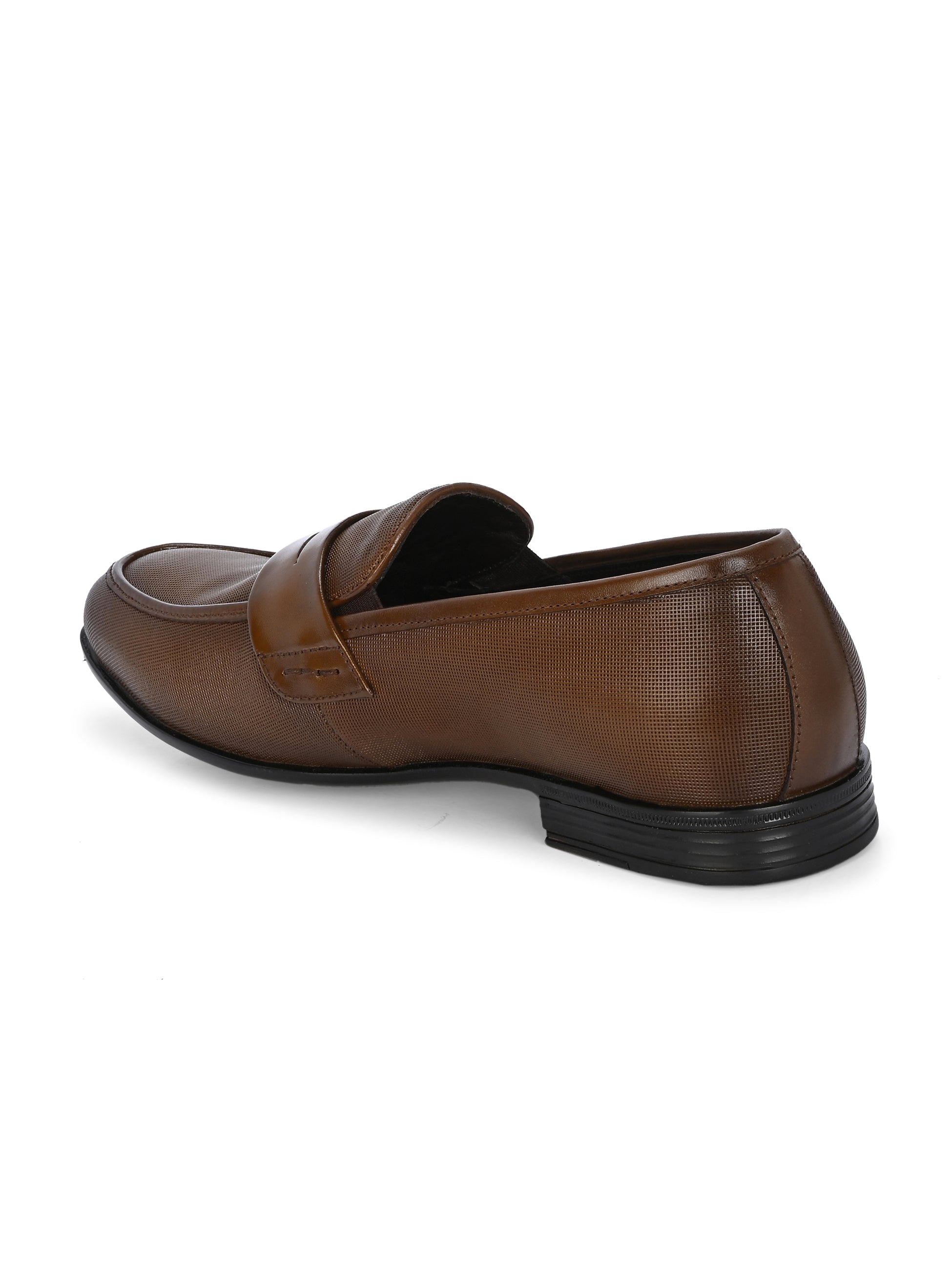 Nova Textured Penny Loafers by Aspeerio – Tan - view 8