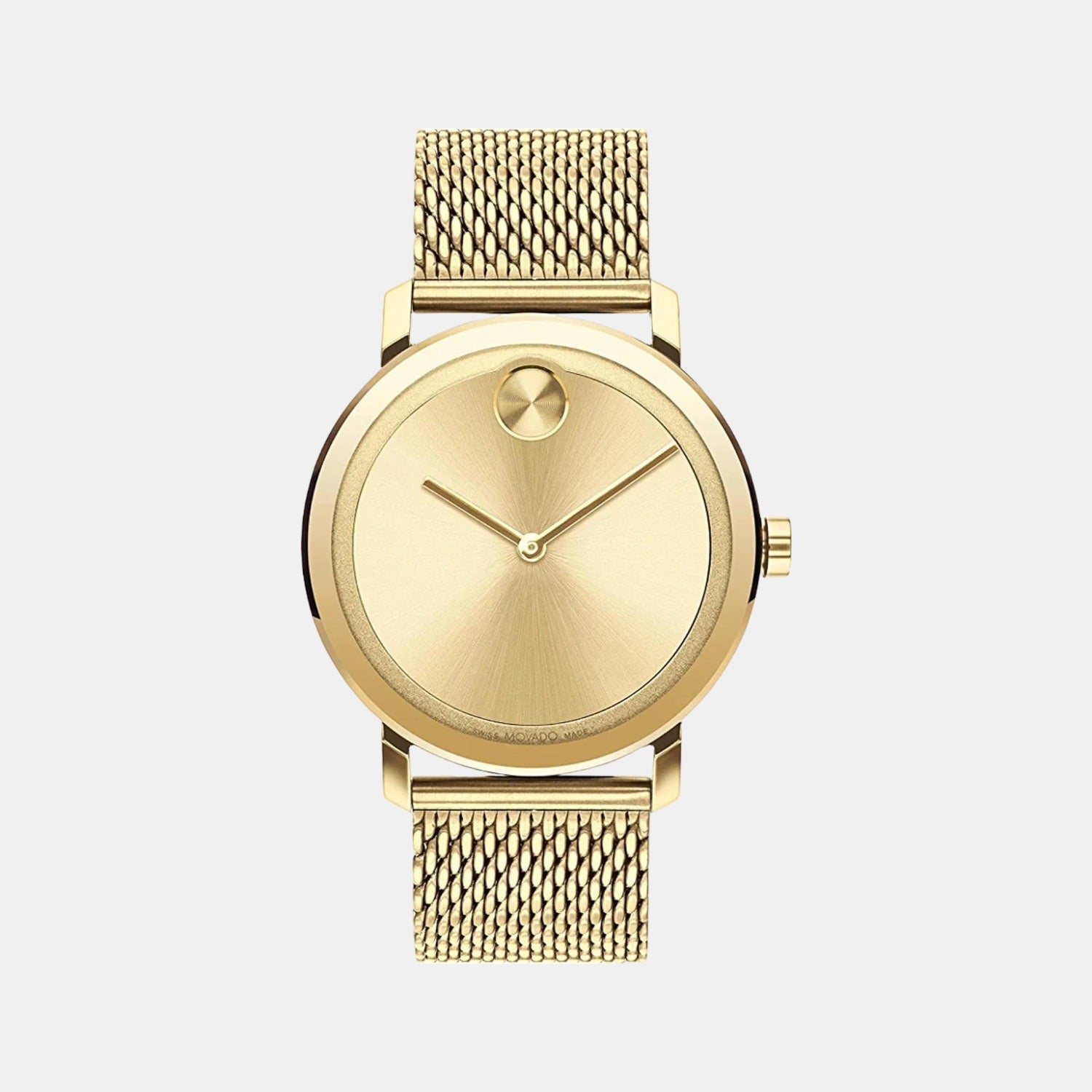 Movado Bold Evolution Men Quartz Gold Dial Analog Stainless Steel Watch 3600791