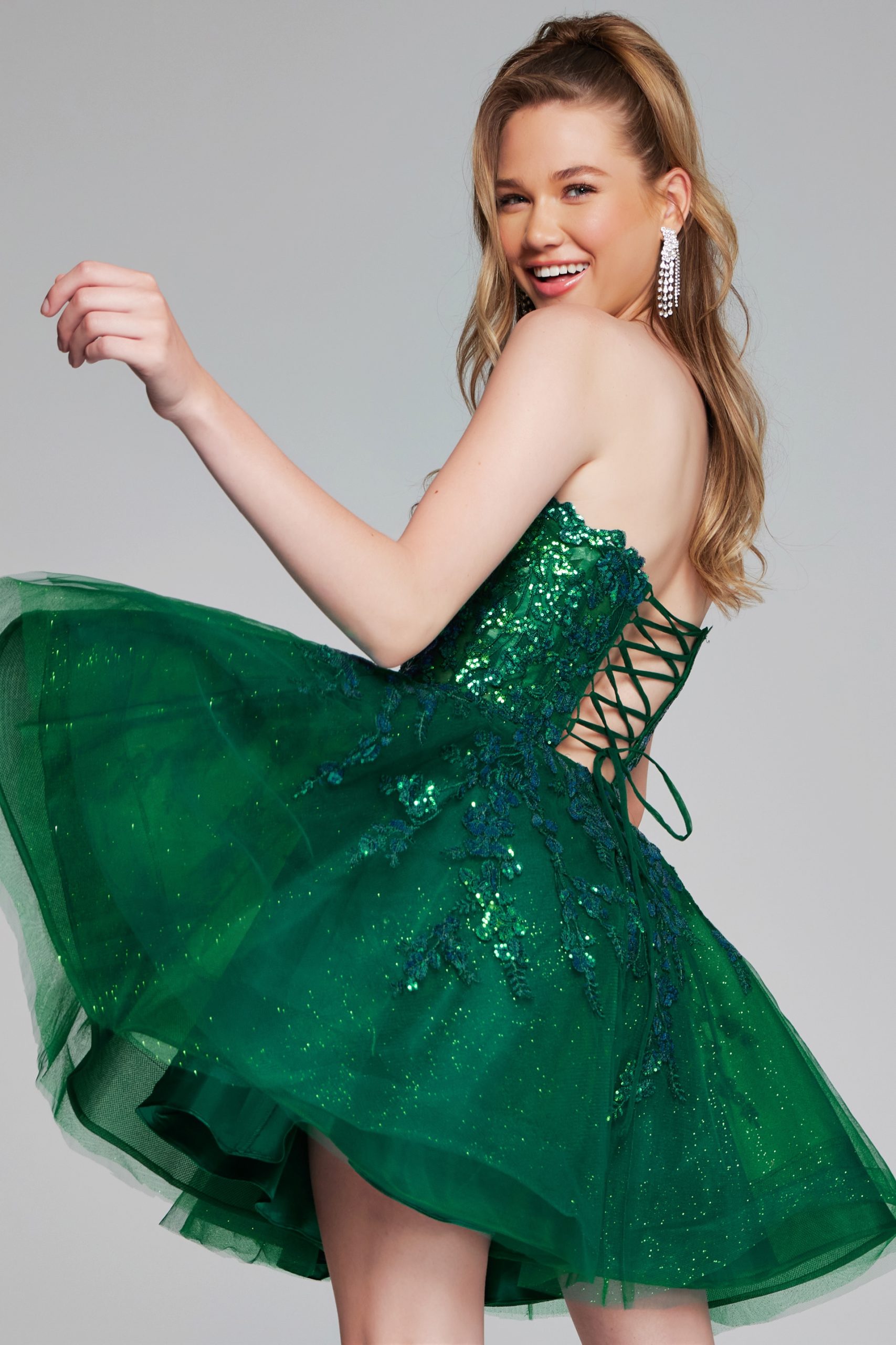 Tulle Short Strapless A-line Dress by Jovani 40385 - view 2