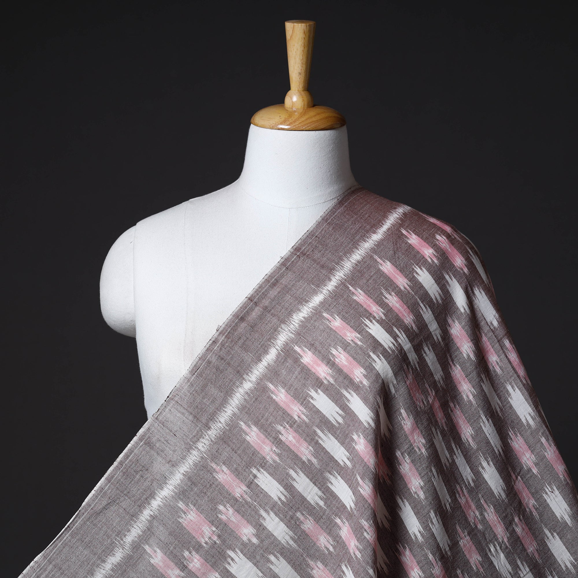 ASHOKA ASSEMBLE - CELEBRATING CRAFTS OF ODISHA Brown - Maniabandha Ikat Weave Handloom Cotton Fabric
