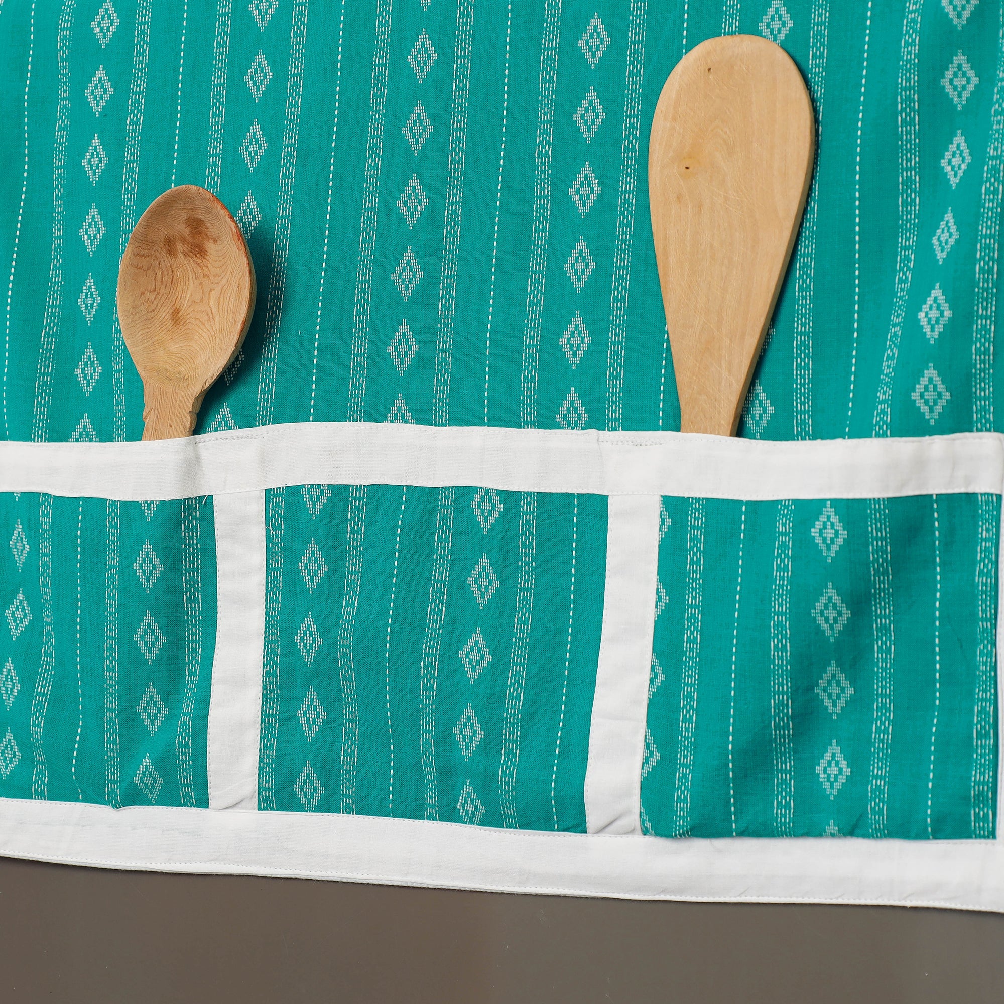 JALPARI Blue - Jacquard Cotton Fridge Top Cover with Multiple Pockets - view 2