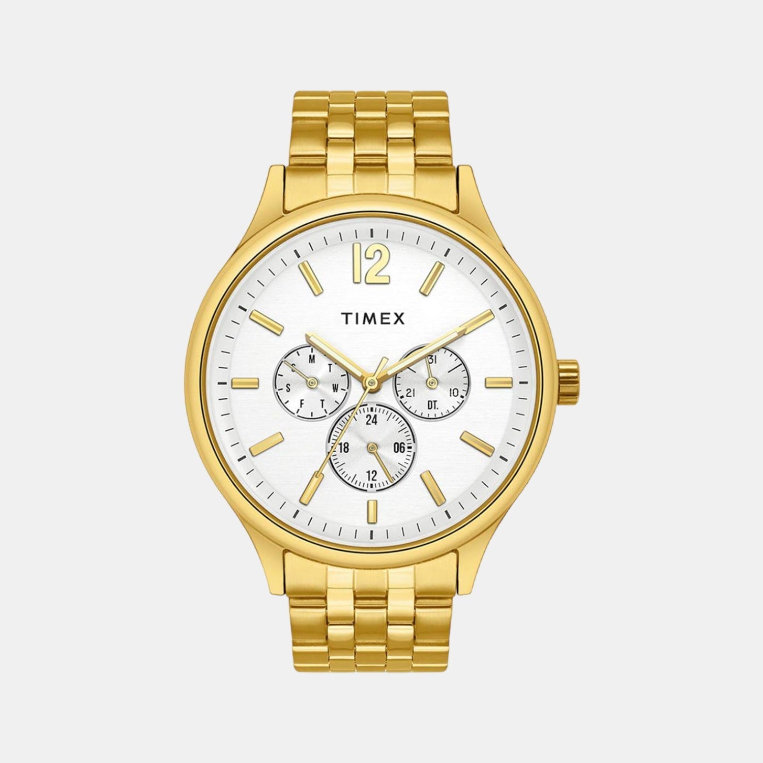 Timex Fashion Men Quartz Silver Dial Chronograph Stainless Steel Watch TWEG18414