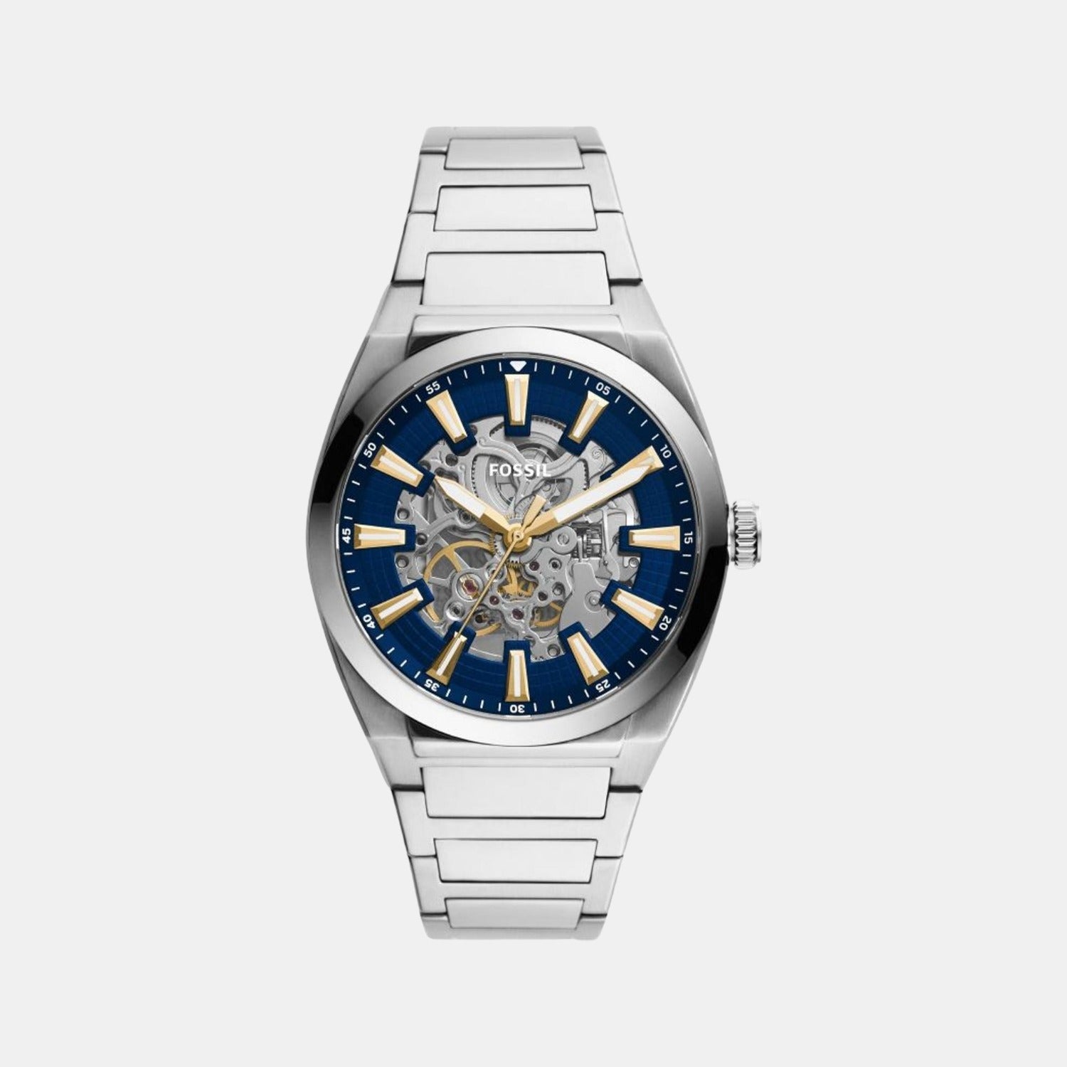 Fossil Everett Men Automatic Blue Dial Analog Stainless Steel Watch ME3220