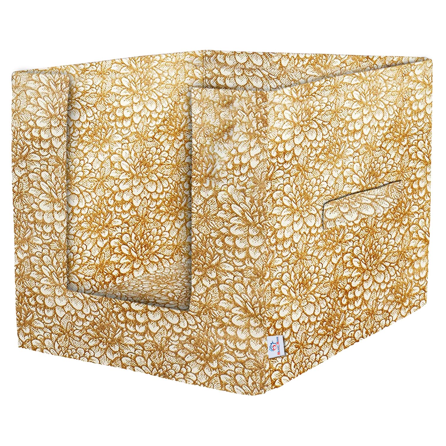 Heart Home Non-Woven Flower Print Foldable Shirt Stacker/Wardrobe Organizer For Shirts, Sarees, Lehengas With Handle Pack of 6 (Beige) - view 4