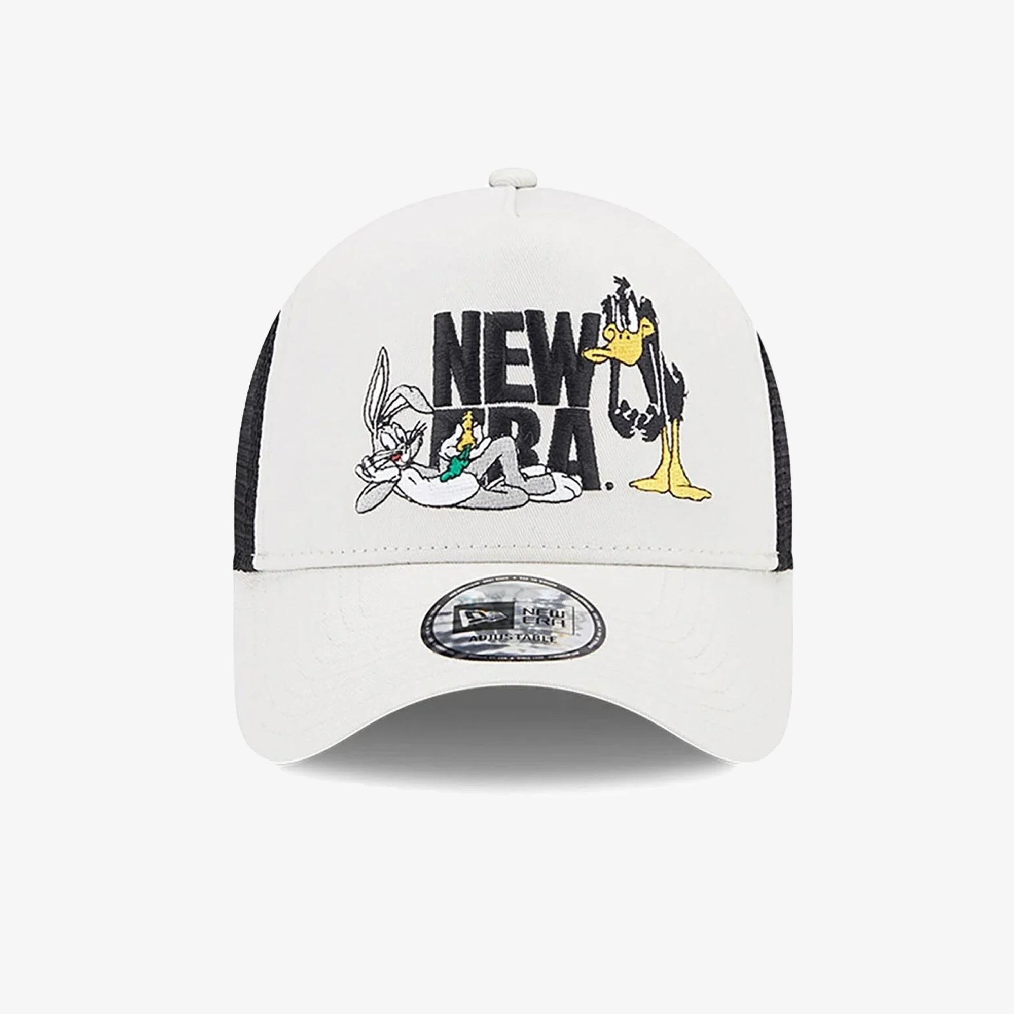 New Era | WARNER BROTHERS BUGS BUNNY DAFFY DUCK STONE A-FRAME TRUCKER CAP { CREAM - view 2