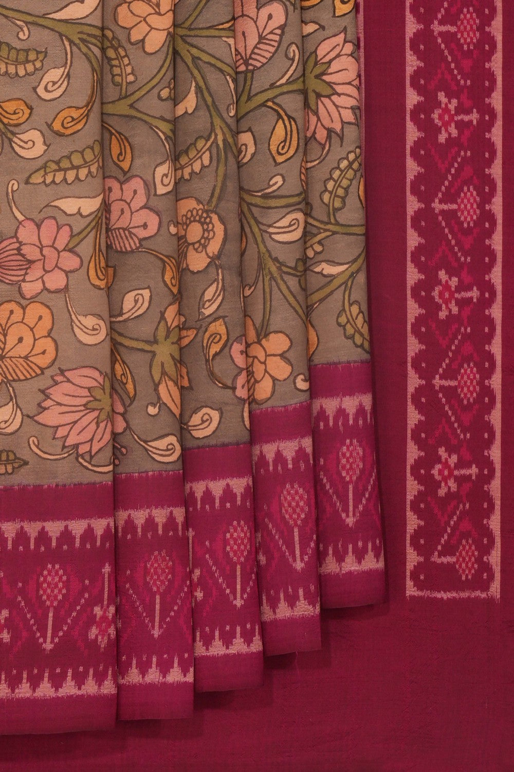Kalanjali Kalamkari Hand-Painted Patola Saree