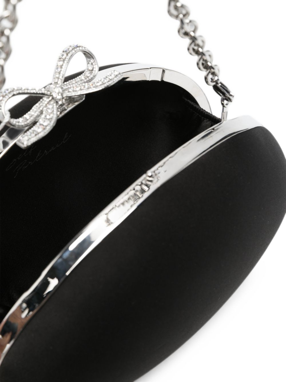 Self-Portrait Bow Crystal Oval Clutch - view 2