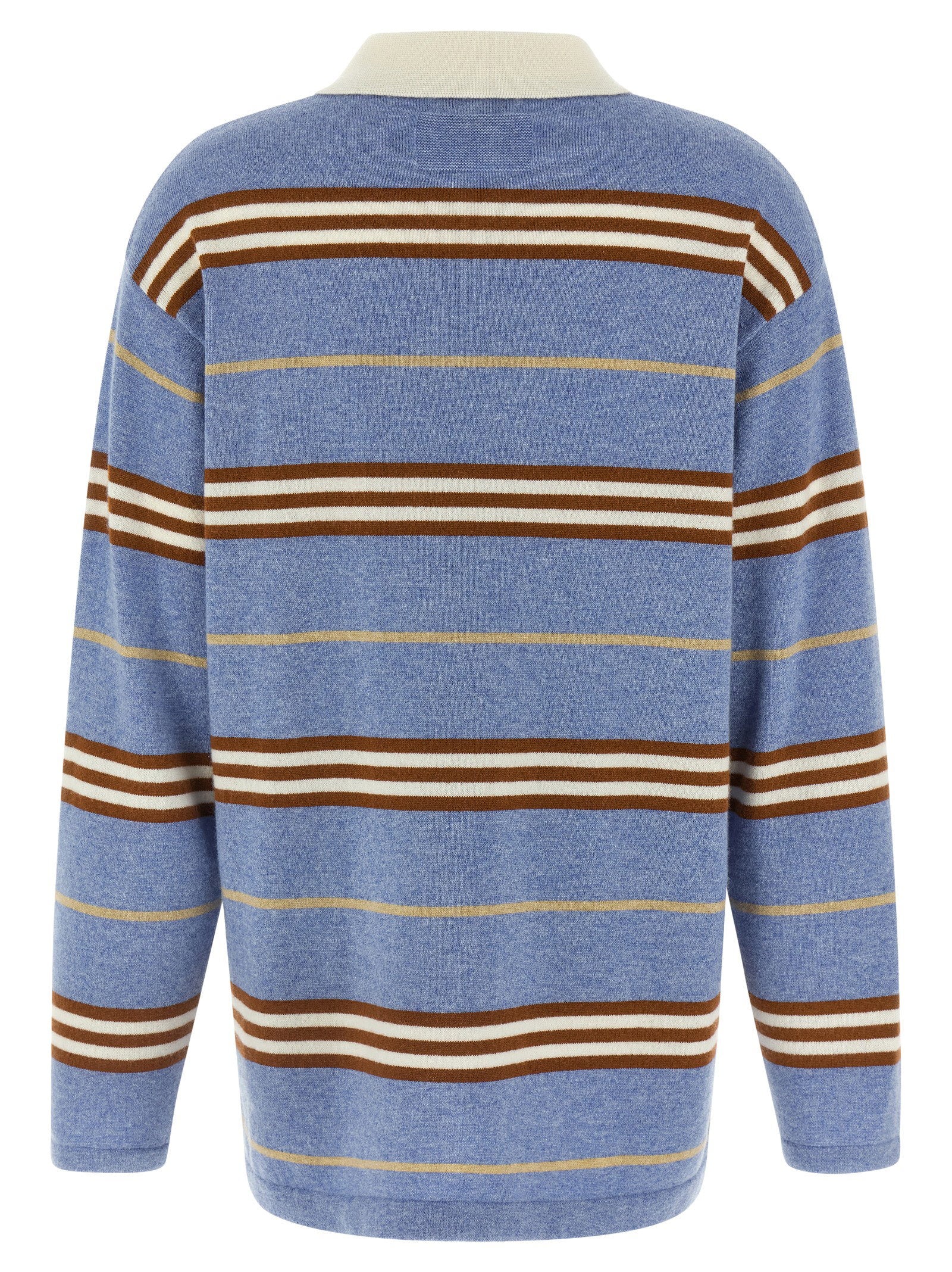 Guest In Residence Striped Rugby Polo Shirt – 100% cashmere - view 2