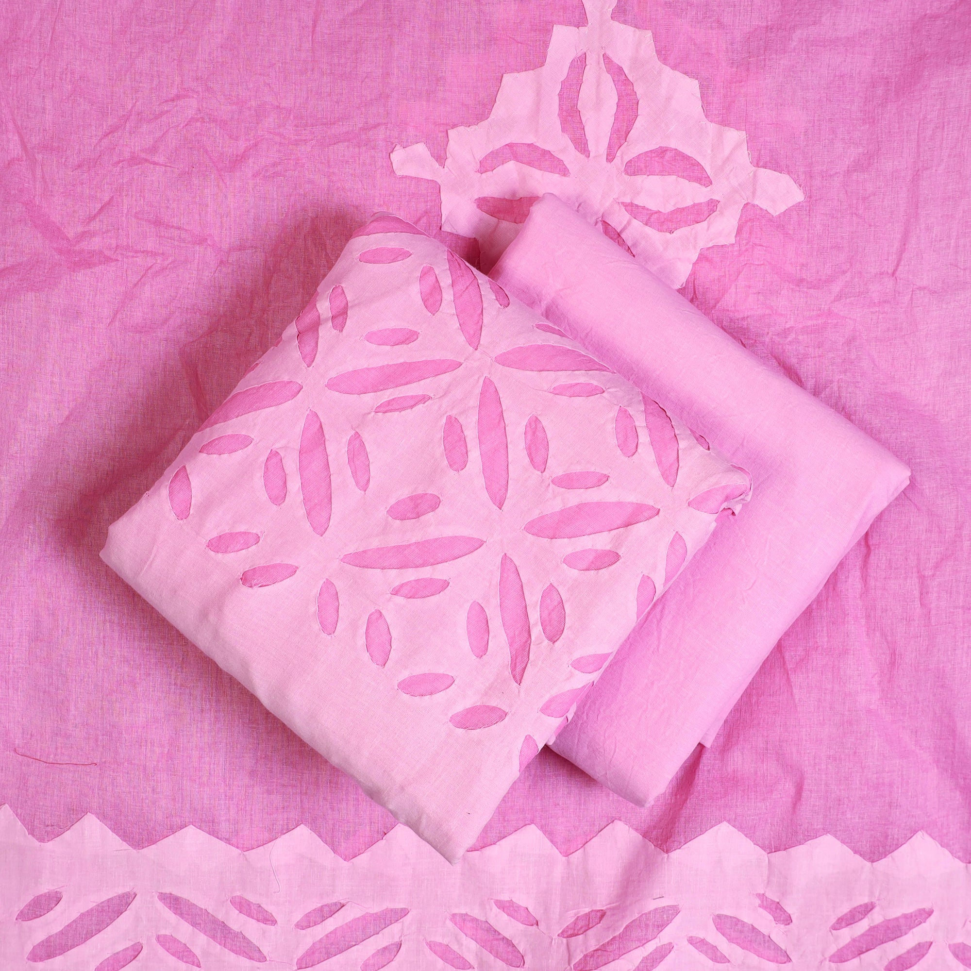 SHADES OF MARUDHARA 3pc Cut Work Cotton Barmer Applique Dress Material 31 - view 2