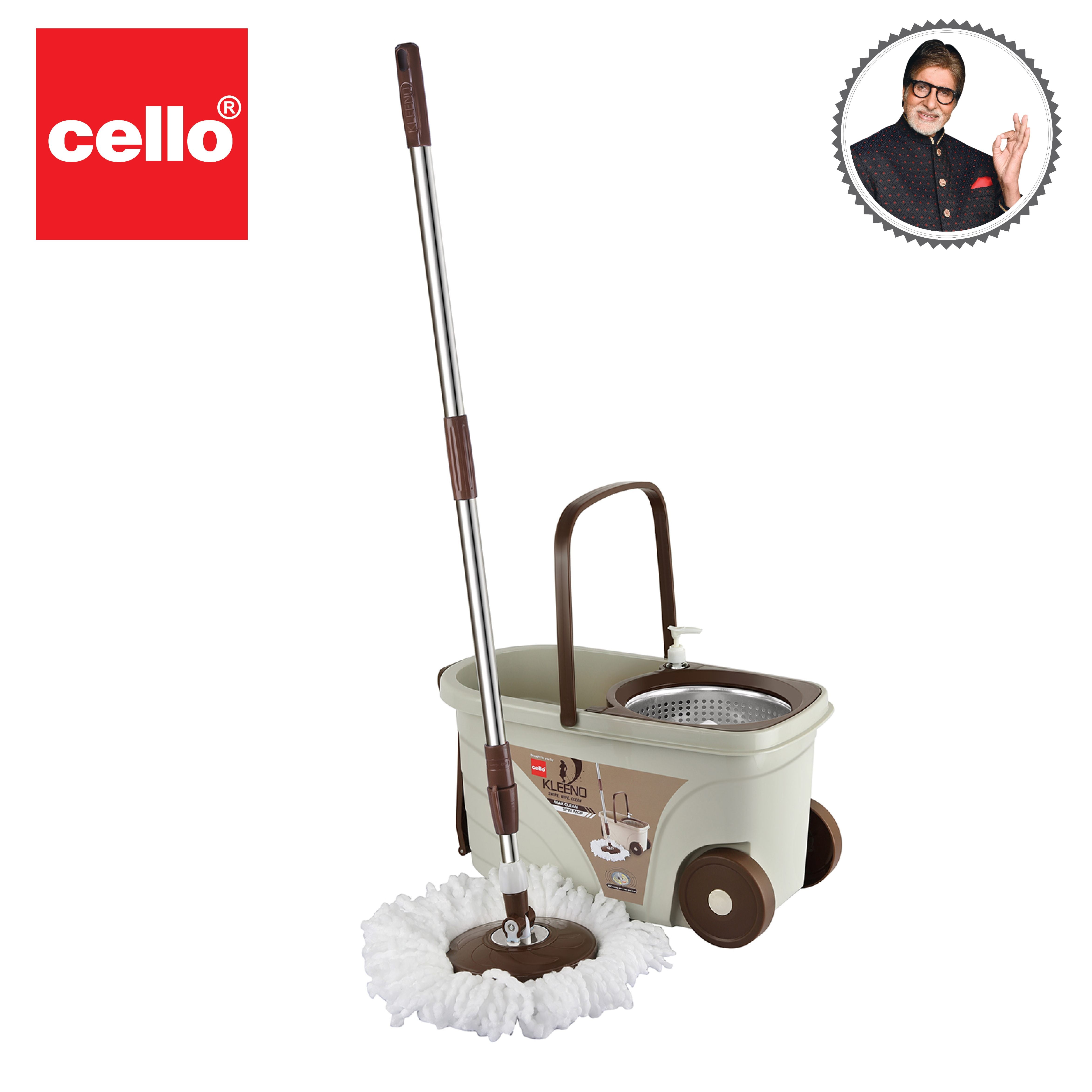 Cello Kleeno Max Clean Deluxe Spin Mop Bucket with Soap Dispenser - view 8