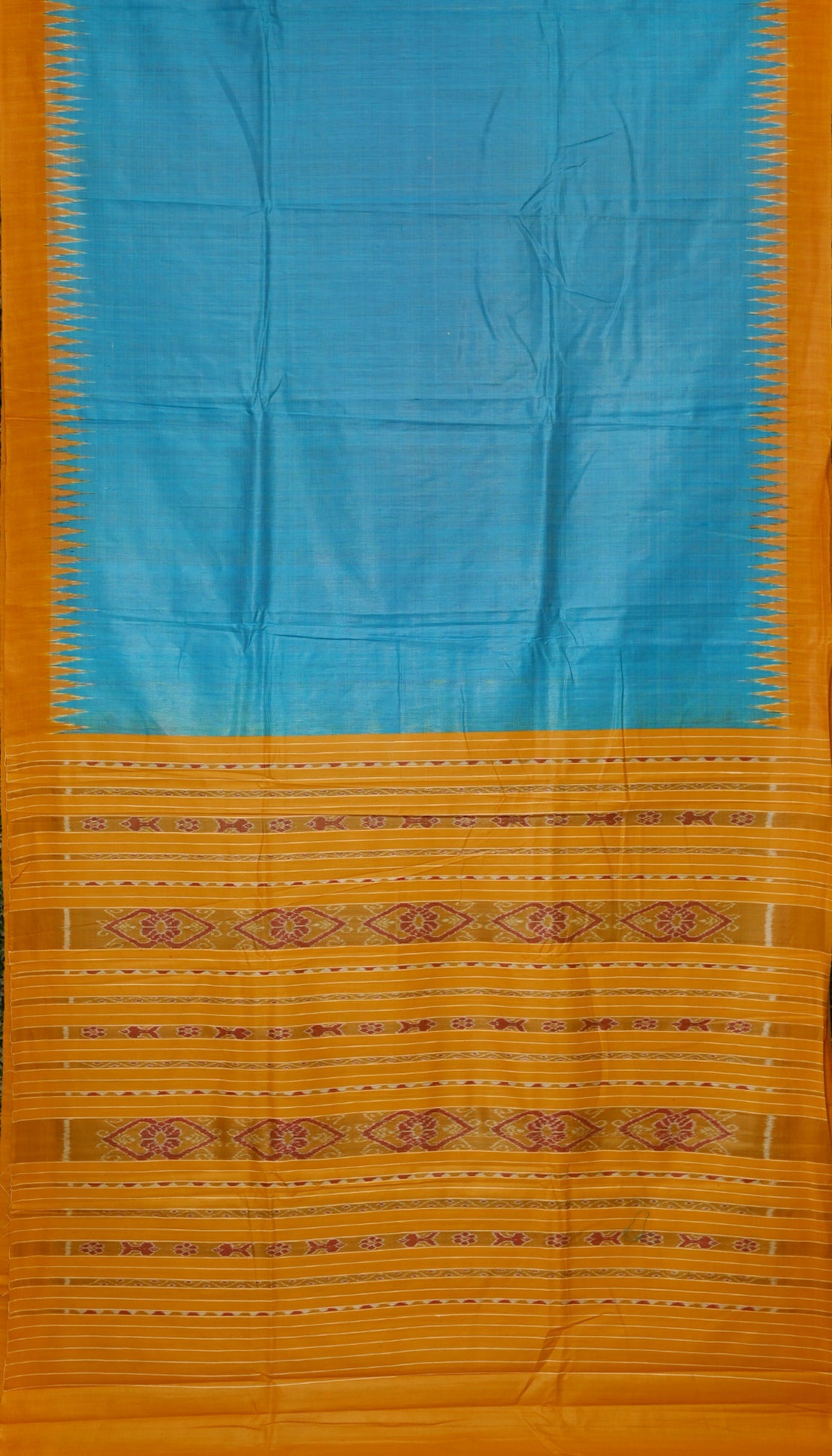IndianVillèz Sky Yellow Gopalpur Tussar Silk Saree