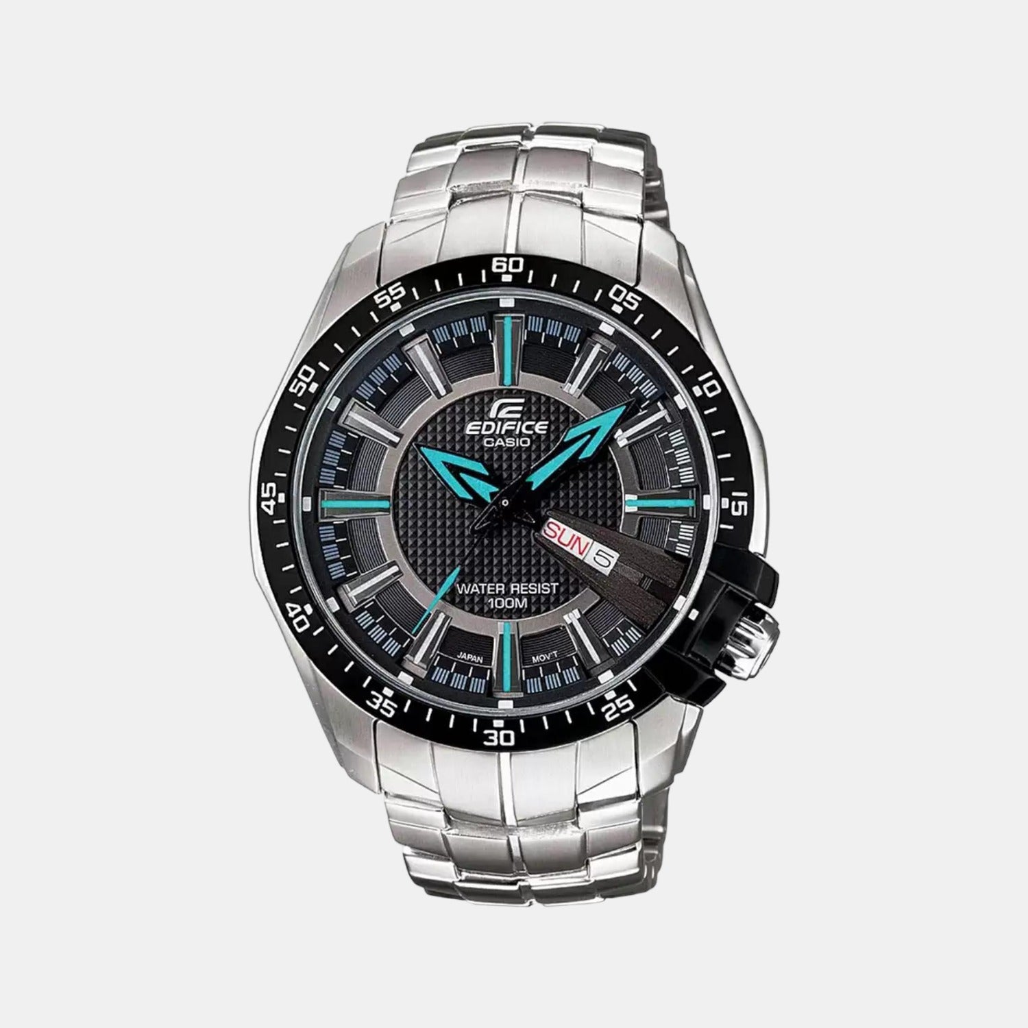 Casio Edifice Men Quartz Black Dial Analog Stainless Steel Watch ED417
