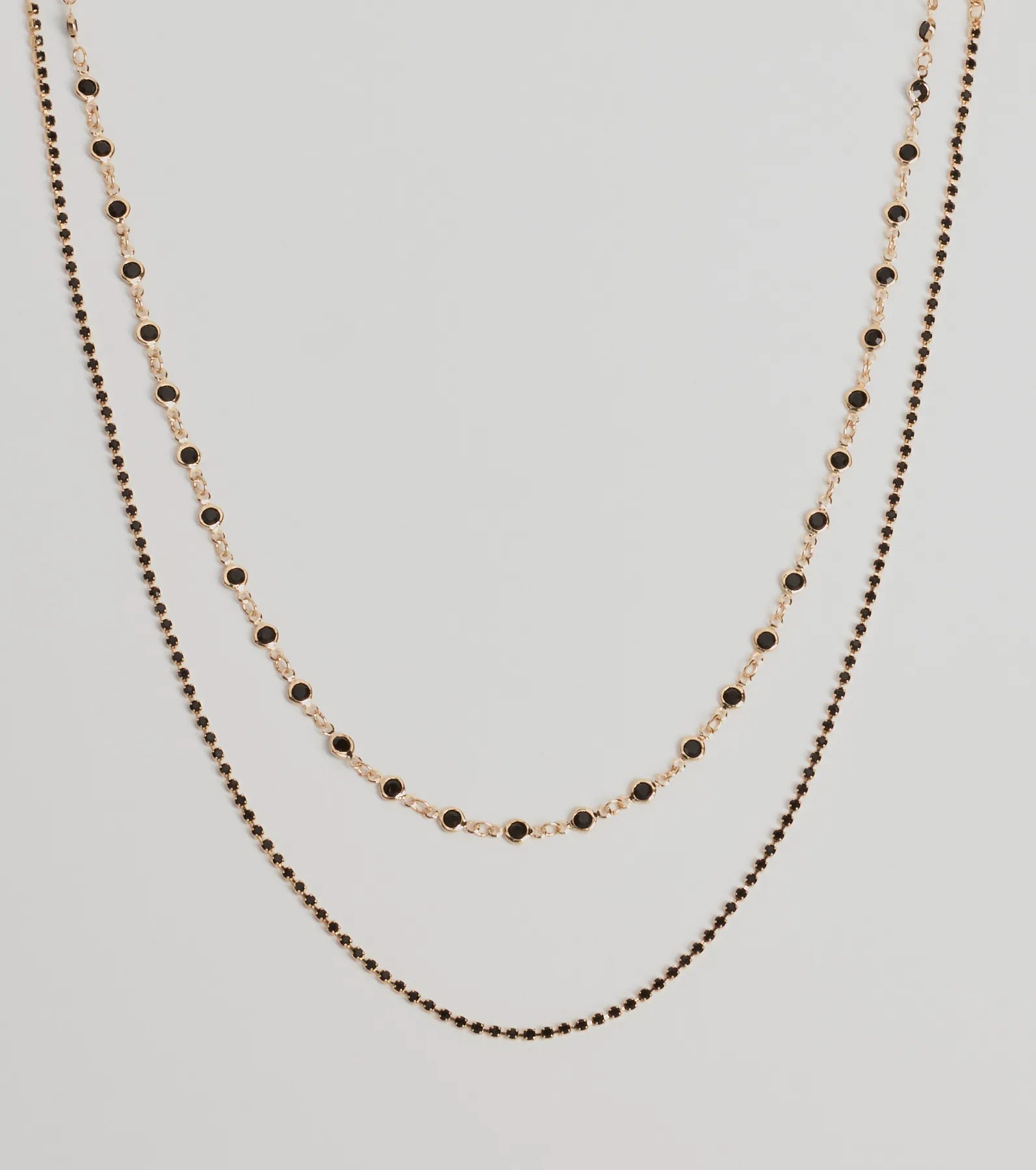 Windsor Sleek Aura Layered Stone Necklace – BLACK