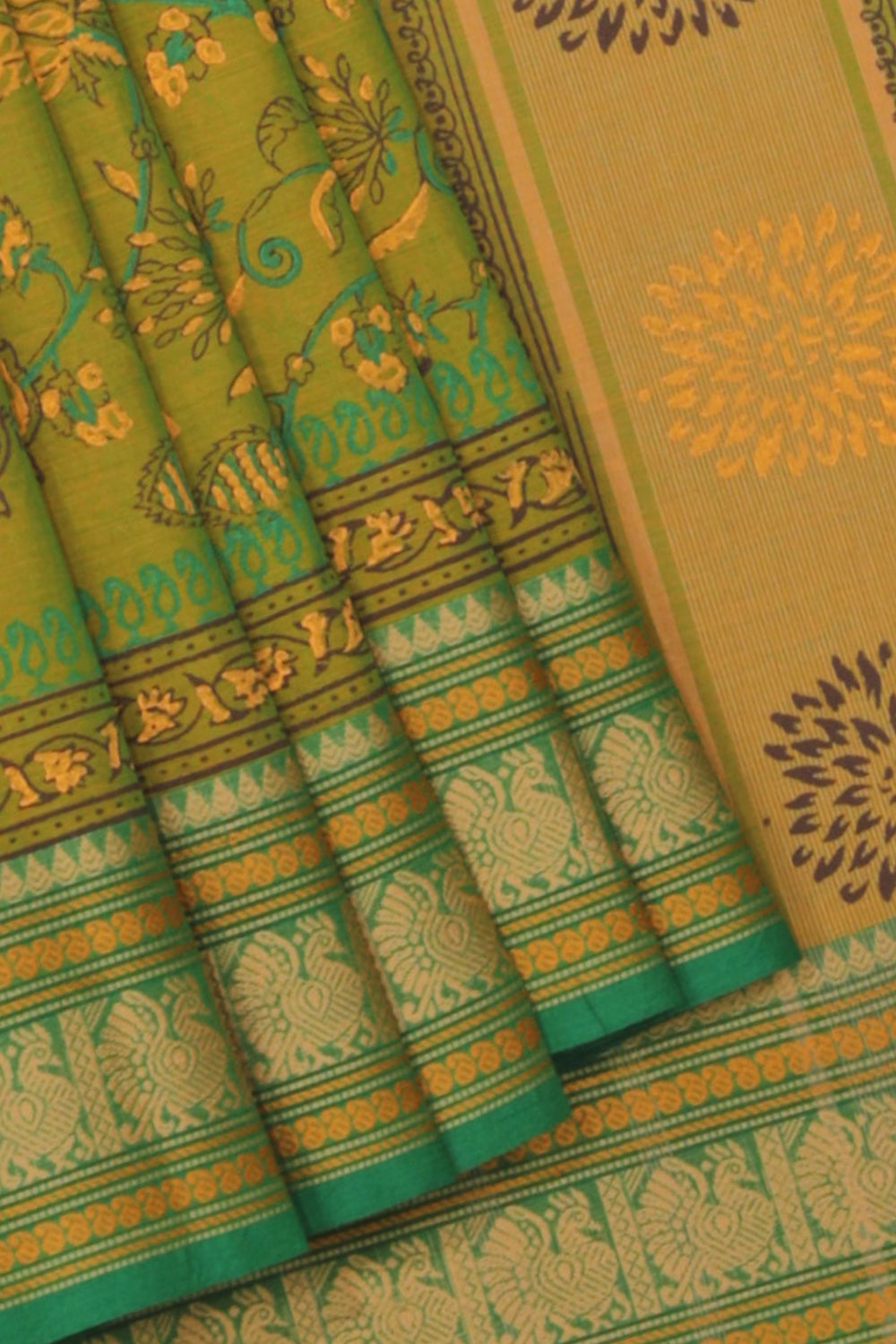 Kalanjali Ethnics Hand block printed cotton saree