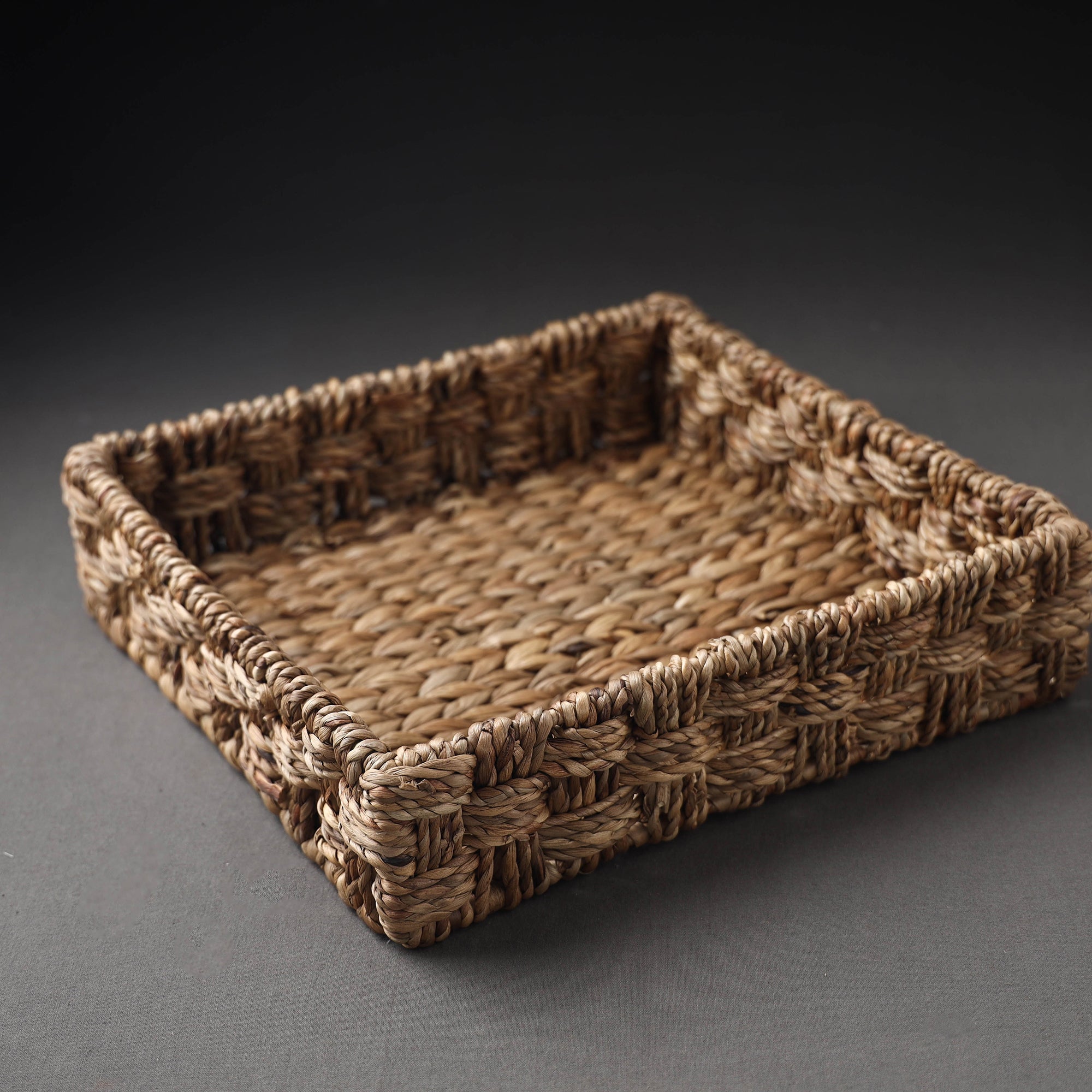 ASAMA Brown - Handcrafted Organic Water Hyacinth Multipurpose Square Tray - view 3