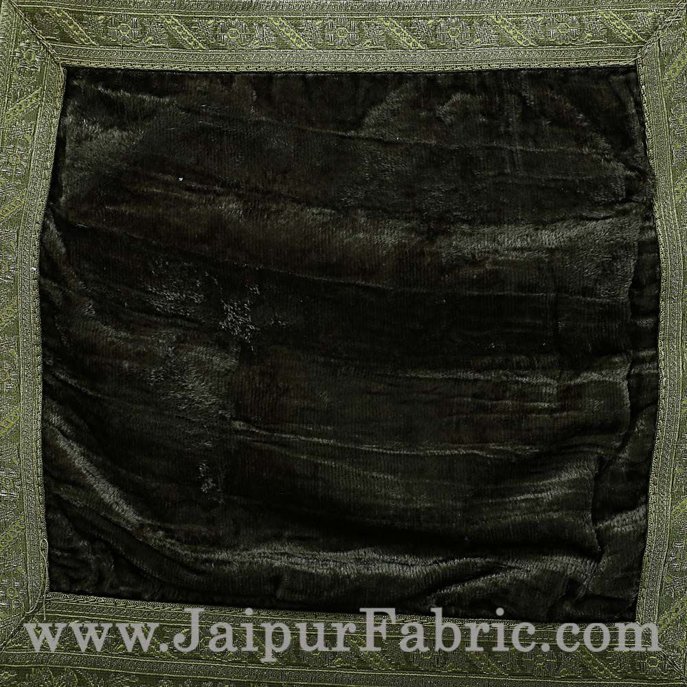 JaipurFabric® Green Color Velvet Cushion Cover - view 5