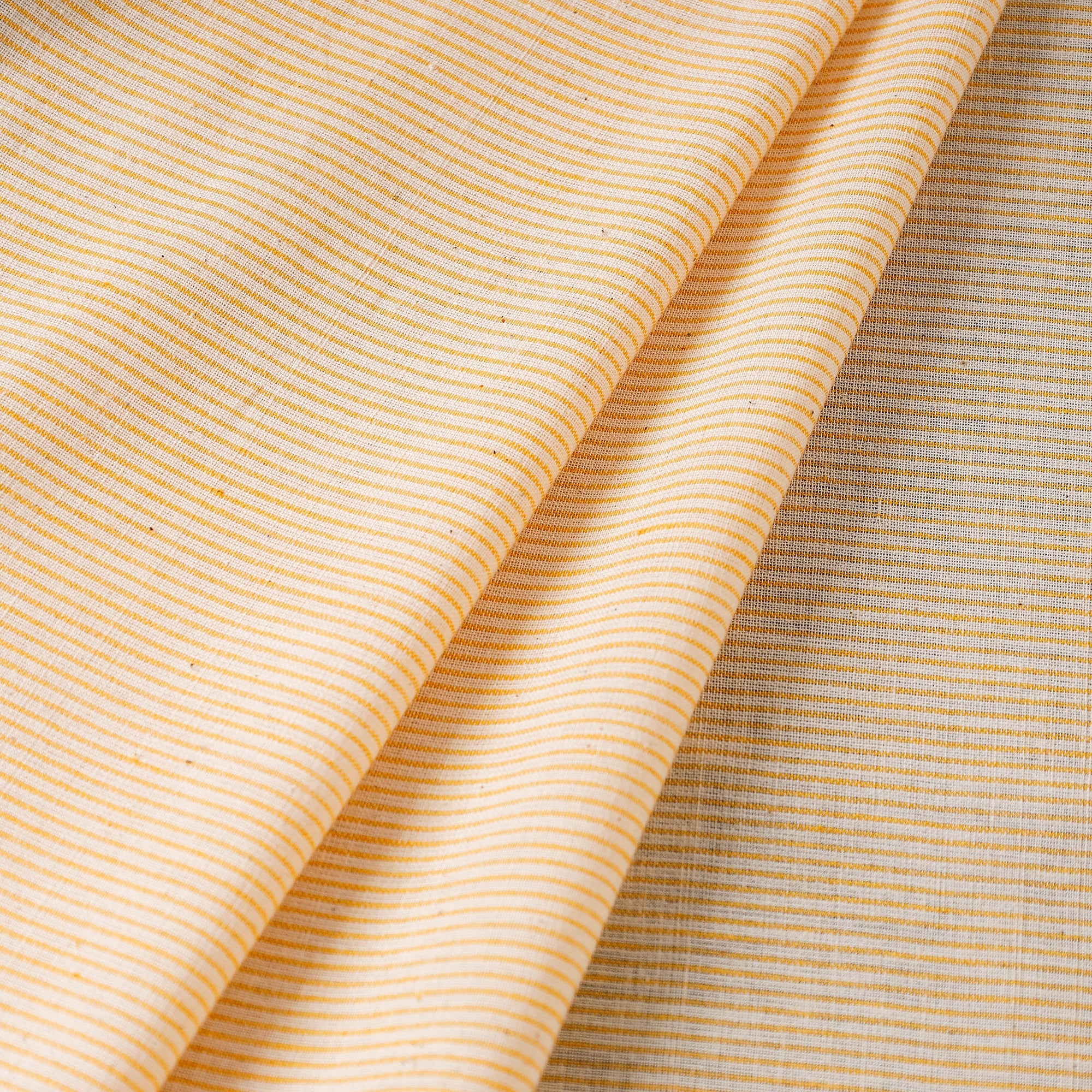 AMAN TRUST - BARAGAON WEAVES Beige - Baragaon Pre Washed Handloom Striped Cotton Fabric - view 2