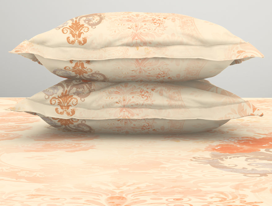 Spaces India Ornate Light Orange 100% Cotton King Size Bedsheet Organic Cotton - By Spaces - view 6