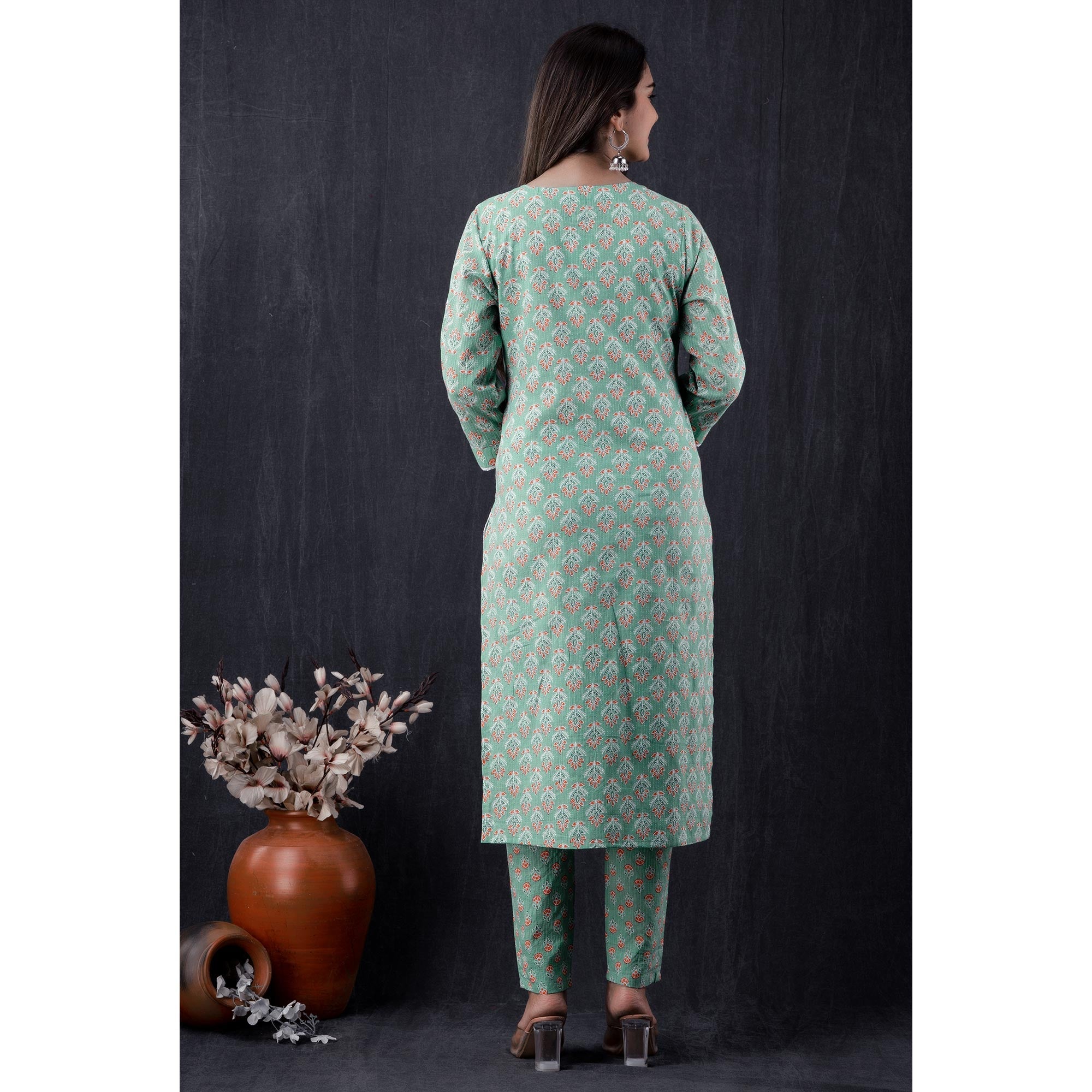 BlackTree green-jaipuri-printed-pure-cotton-suit - view 6