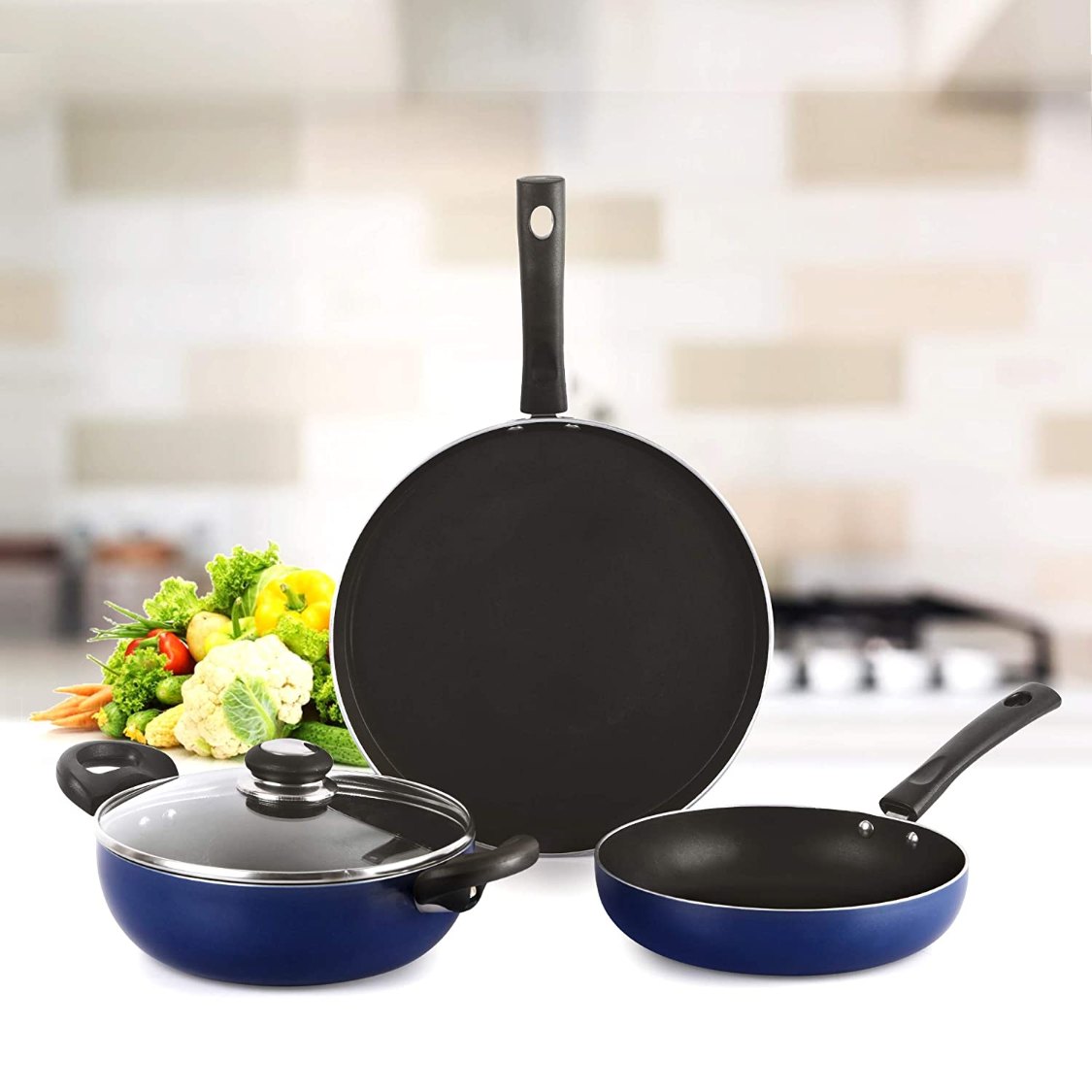 Cello Non-Stick Prima Induction Base Cookware Set, 3 Pieces - view 4