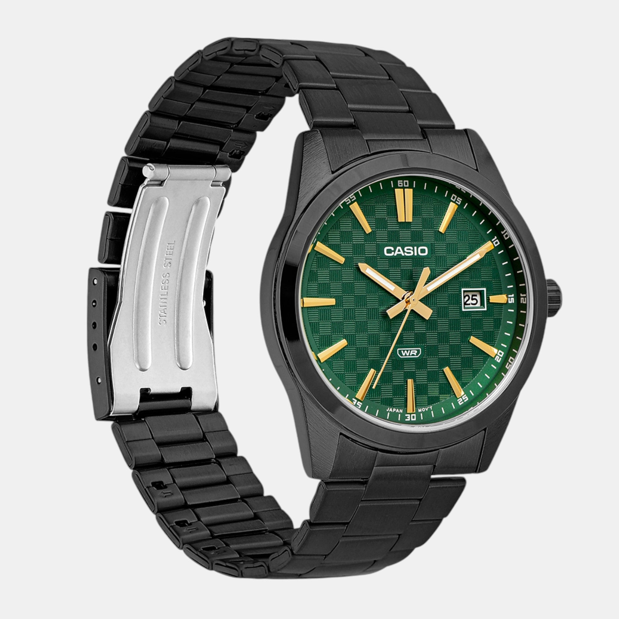 Casio Enticer Men Quartz Green Dial Analog Stainless Steel Watch A2240 - view 2
