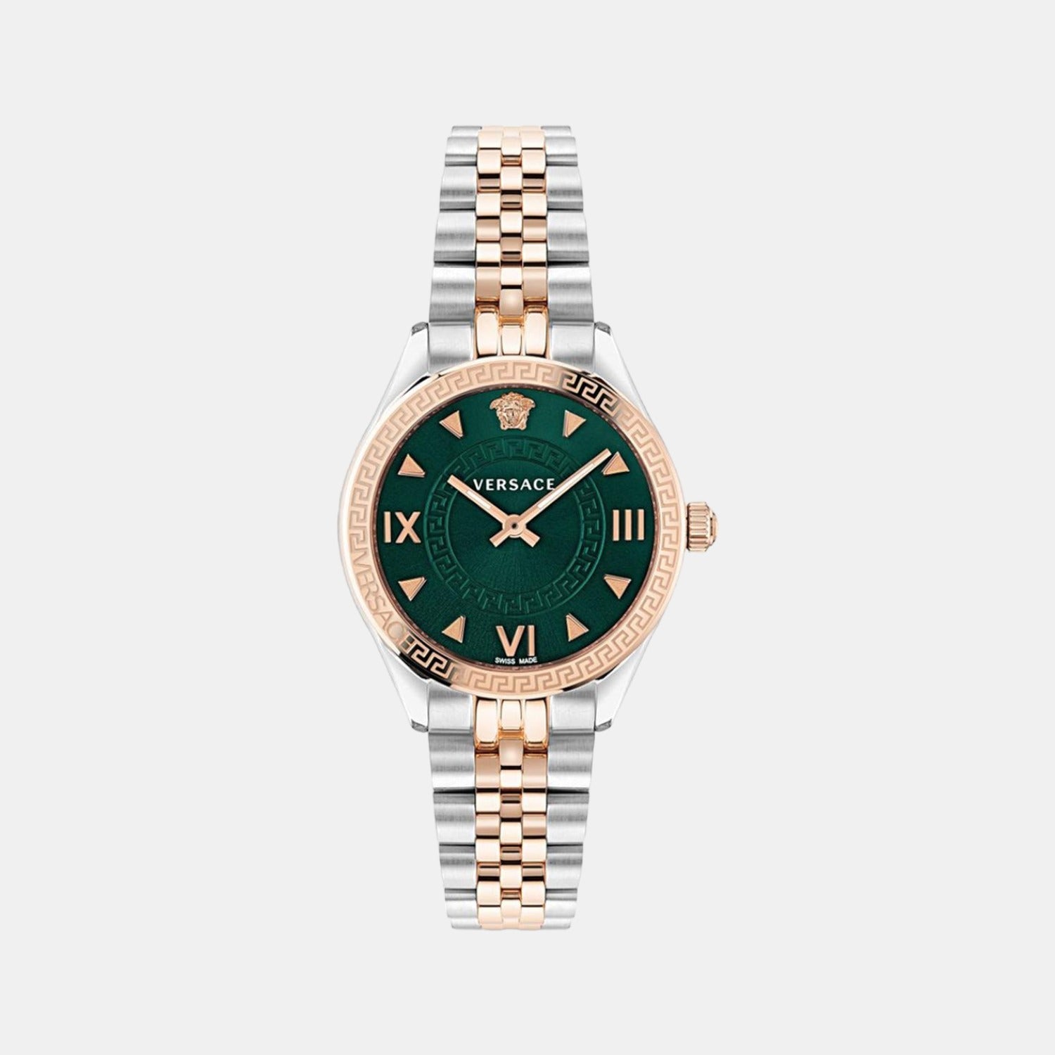 Versace Hellenyium Women Quartz Green Dial Analog Stainless Steel Watch VE2S00422