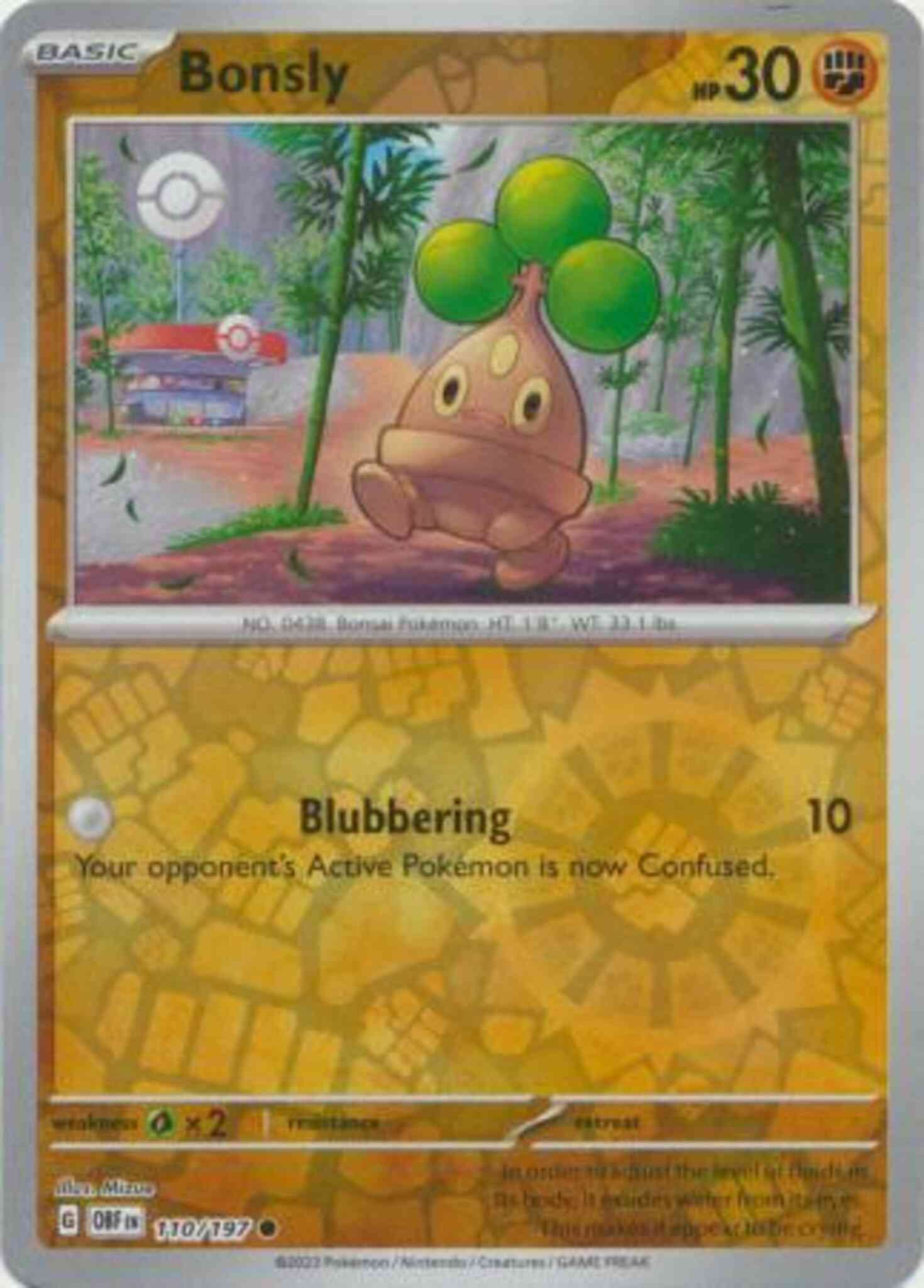 Common sv03-110 reverse – Pokémon Bonsly - 110/197 - Common [sv03-110] [Reverse Holo]