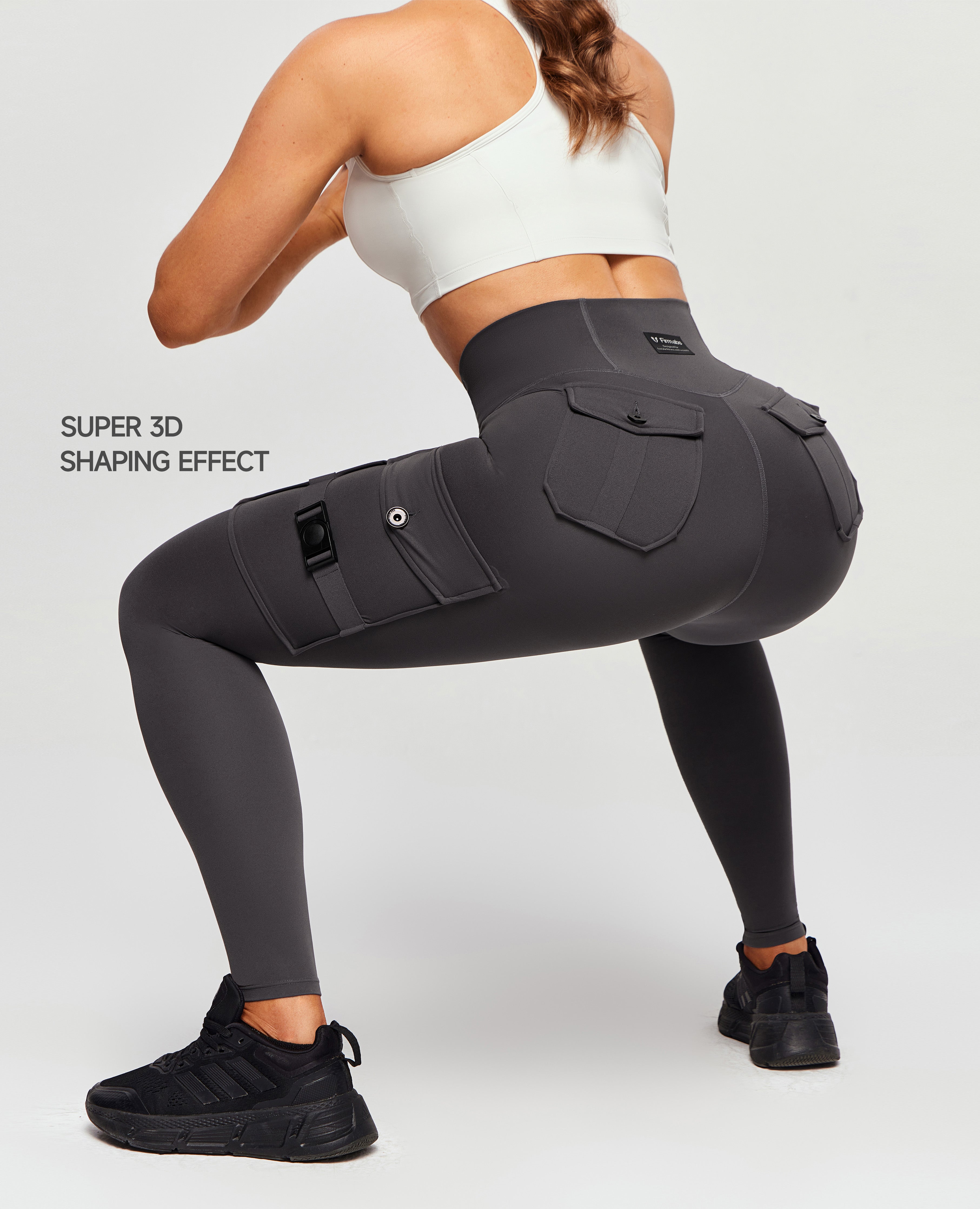 FIRM ABS Cargo Fitness Leggings Plus - Elephant Grey