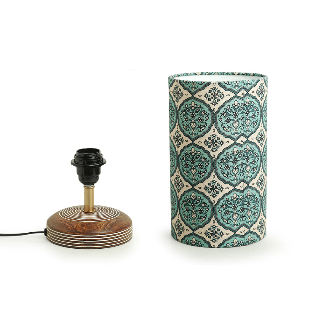 EXCLUSIVELANE 'Paisley-Carved' Table Lamp In Mango Wood (14 Inch) - view 4