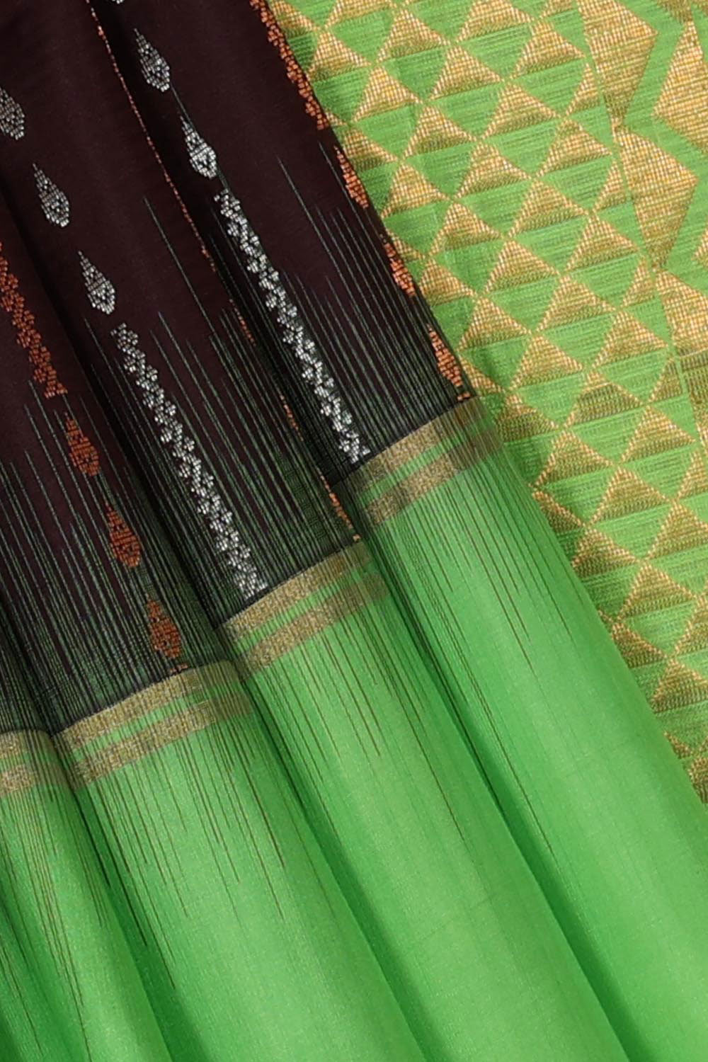 Kalanjali Gorgeous Chocolate-Brown Saree – Women's - view 2