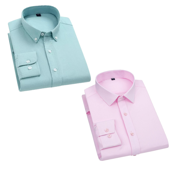 BlackTree Combo of 2 Cotton Shirt for Man (Pista and Light Pink)