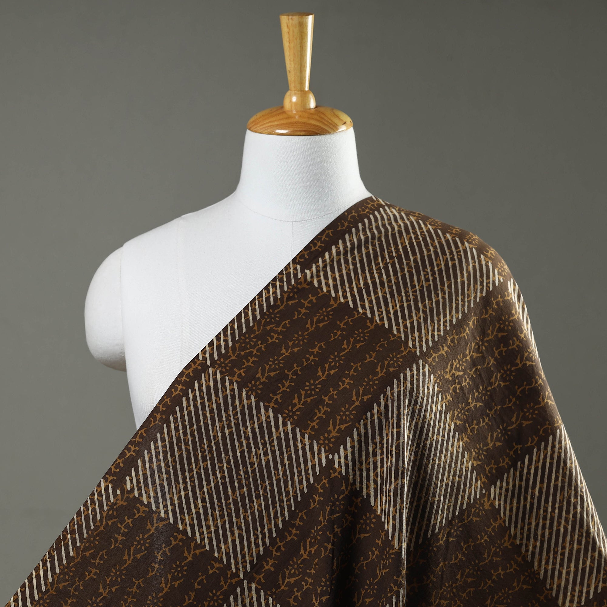 HAVELI CHRONICLES Brown - Akola Hand Block Printed Cotton Fabric