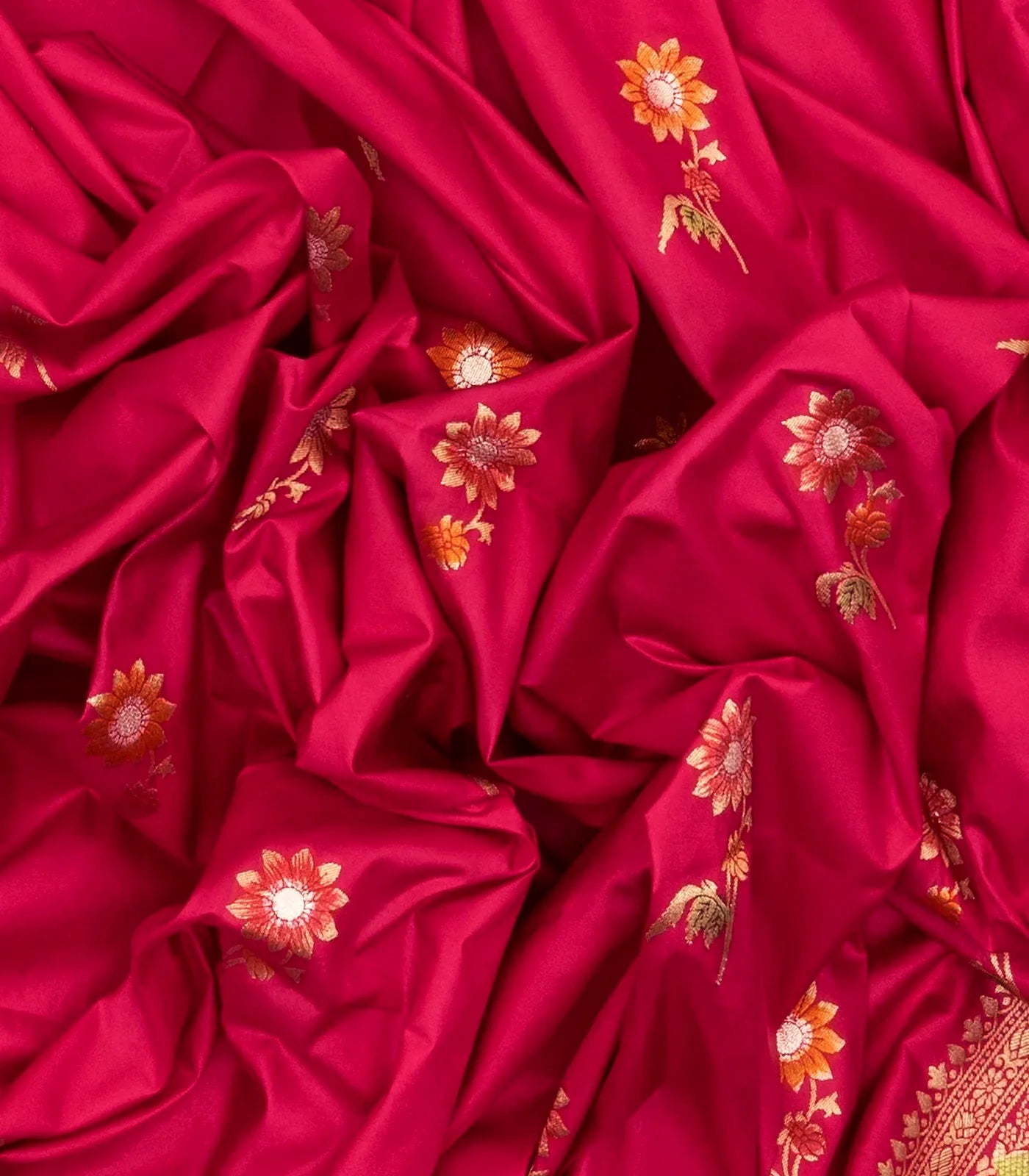 RmKV Hot Pink Woven Blended Dupion Saree With Konia Butta Motifs - view 3