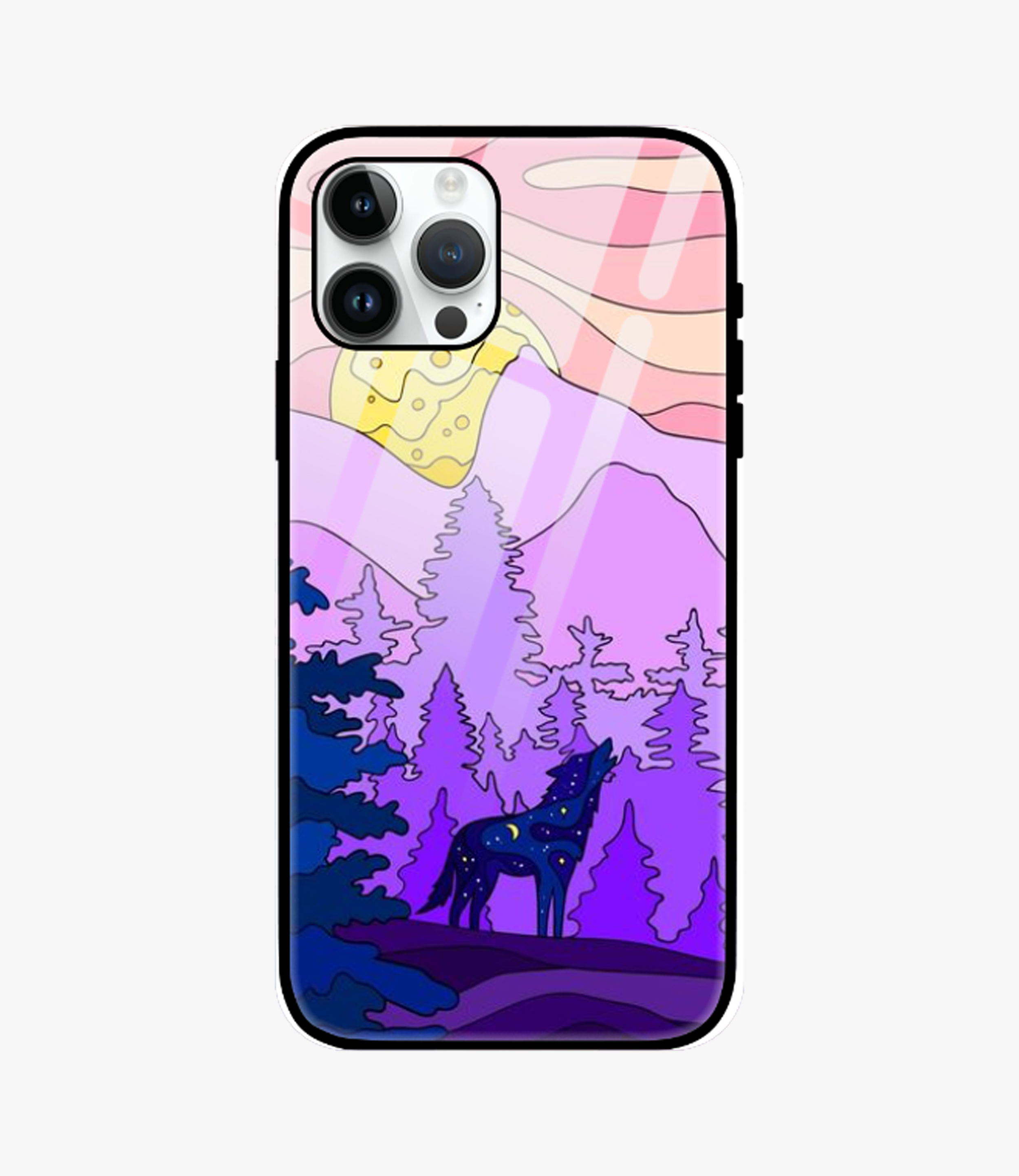 The Case Company Glittering Wolf Glass Case for iPhone 13 Pro Max