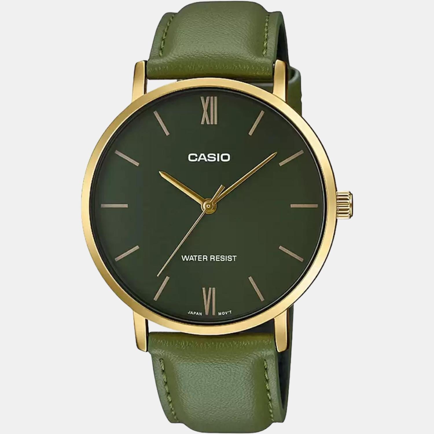 Casio Enticer Men Quartz Green Dial Analog Leather Watch A1782 - view 2