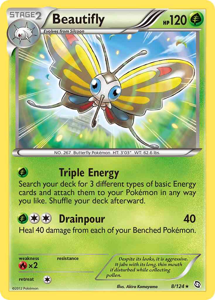 Rare bw6-8 non-holo – Pokémon Beautifly - 8/124 - Rare [bw6-8] [Non-Holo]