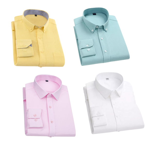 BlackTree Combo of 4 Cotton Shirt for Man ( Lemon, Pista , Light Pink and White)