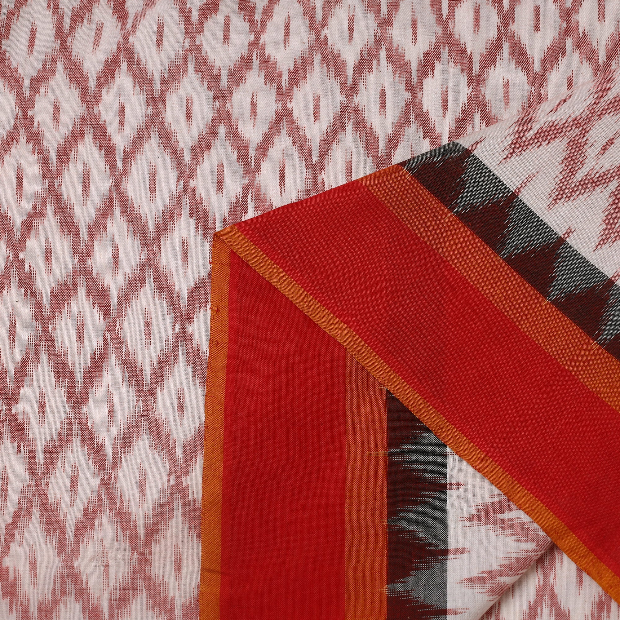 SOUTH KARGHA Beige - Handloom Cotton Pochampally Double Ikat Fabric 04 - view 3