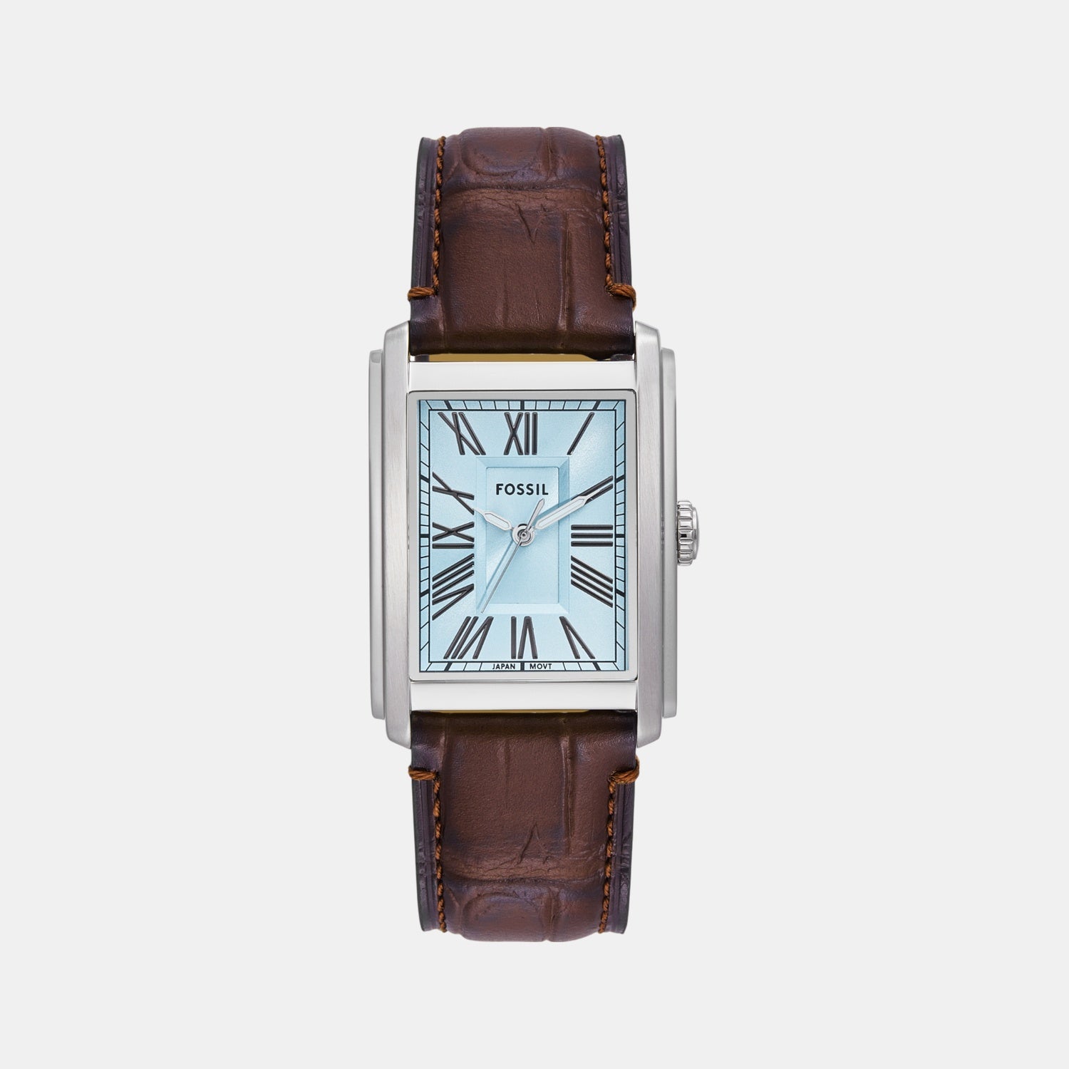 Fossil Carraway Men Quartz Blue Dial Analog Leather Watch FS6110