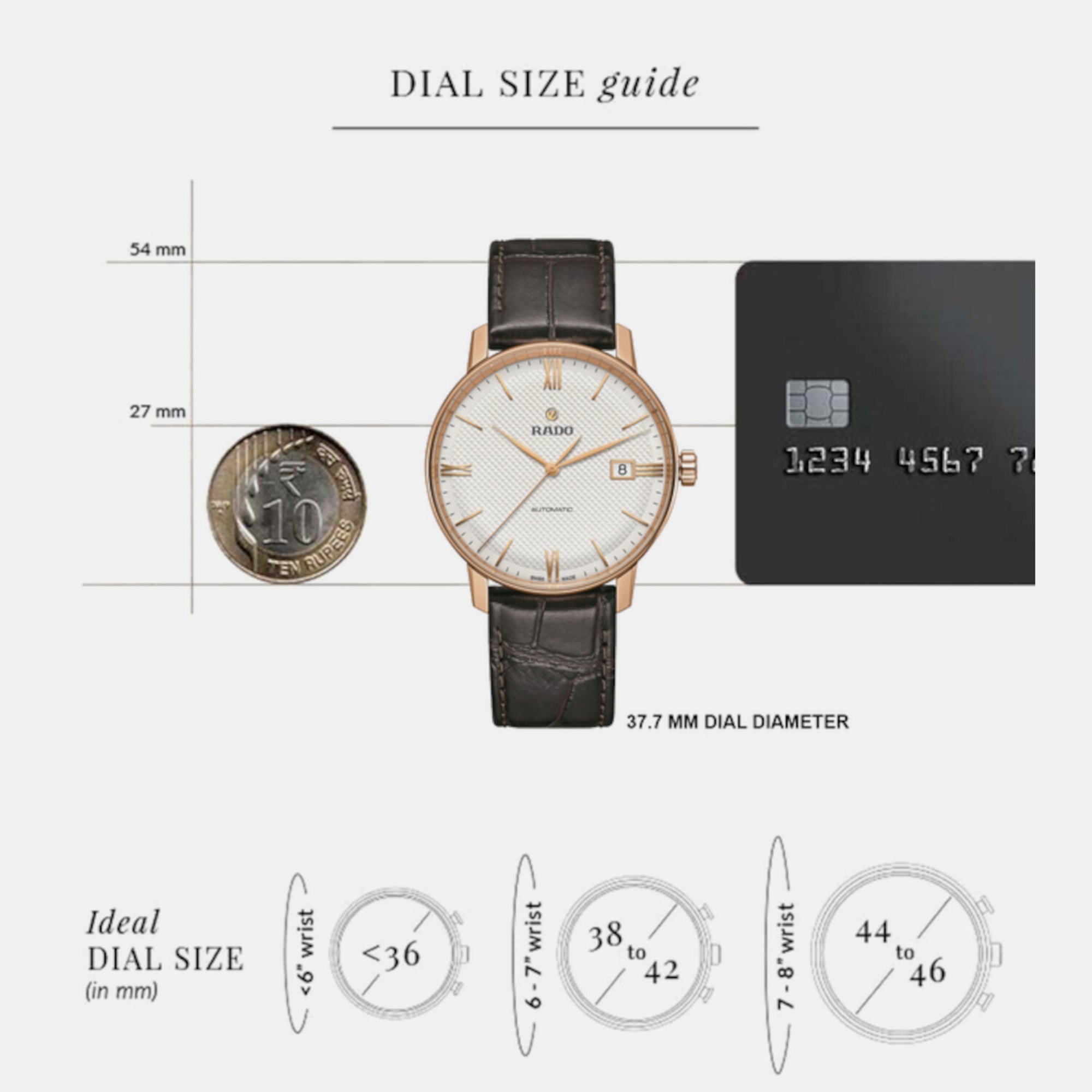 Rado Coupole Unisex Automatic White Dial Analog Leather Watch R22861065 - view 3