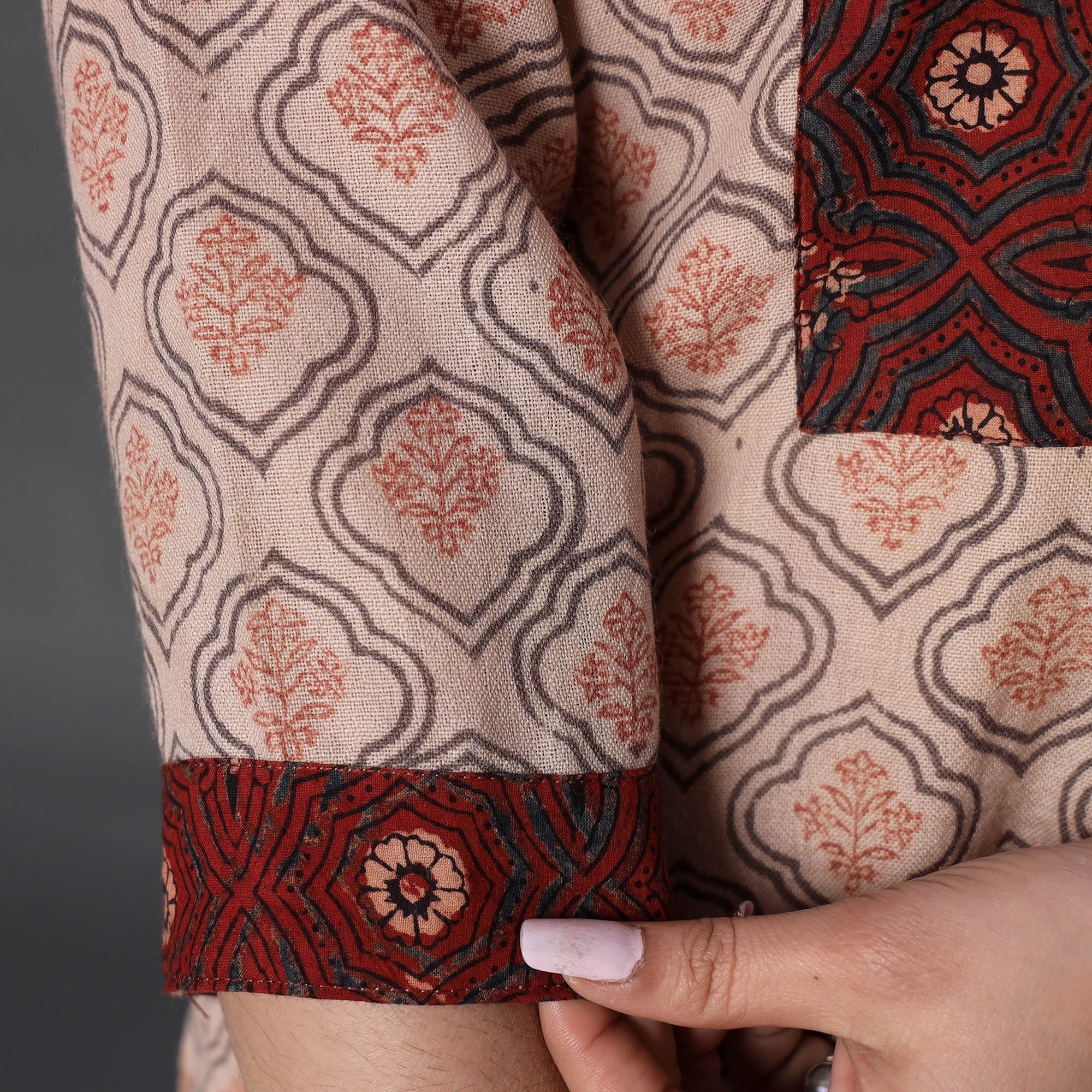 ITOKRI CASUALS Beige - Handwoven Wool Pedana Kalamkari Print Kurta - view 5